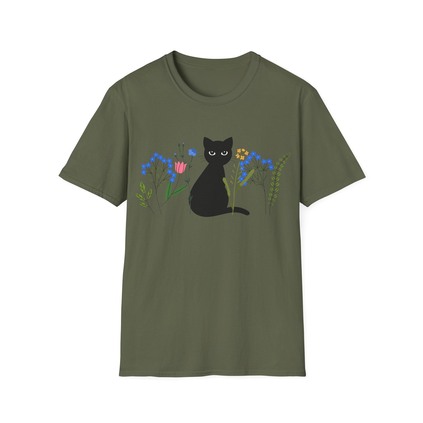 Black Cat Watching T-Shirt