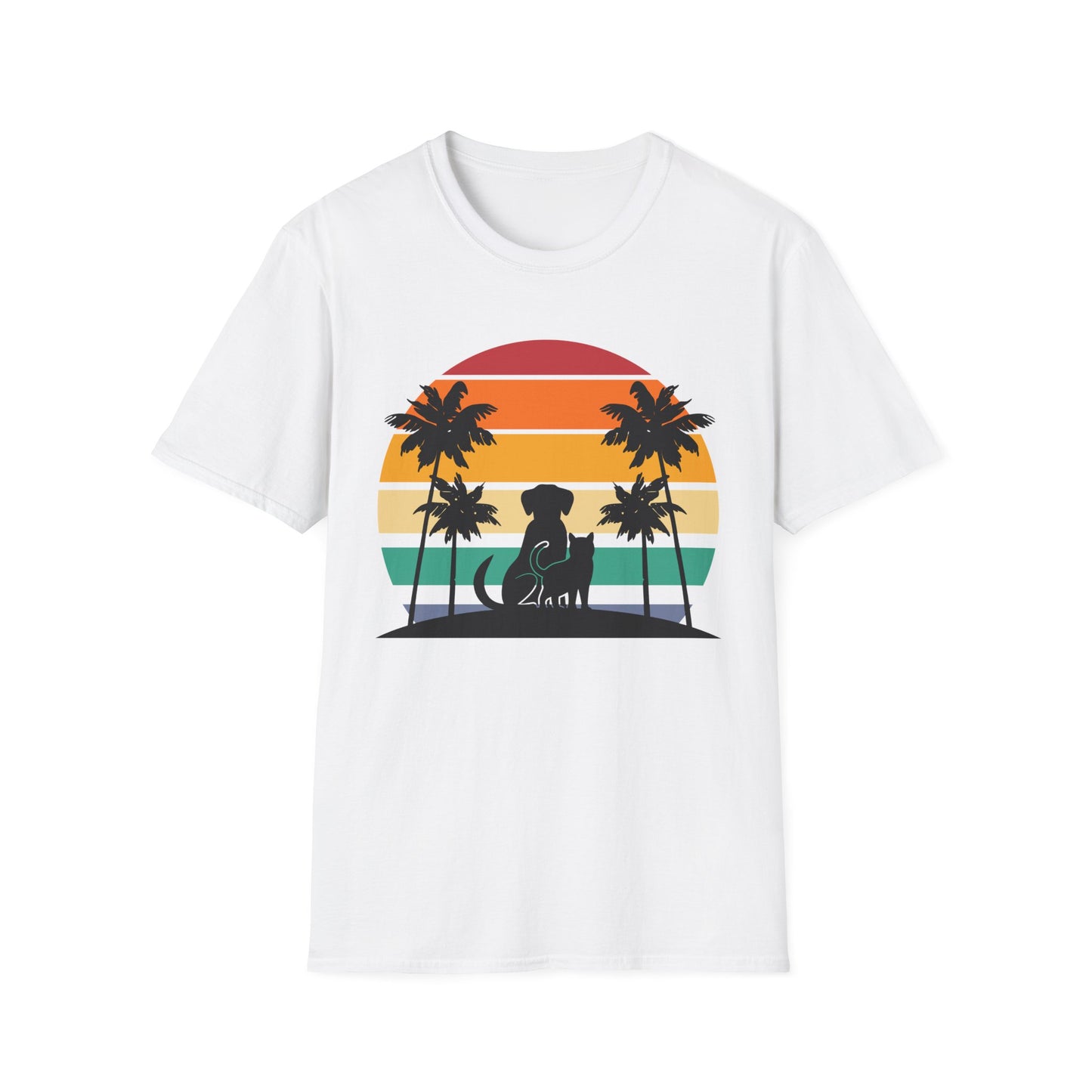 Cat and Dog Sunset T-Shirt