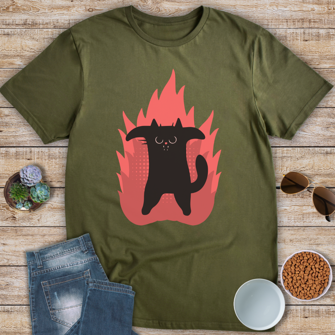 Fired-up Cat T-Shirt