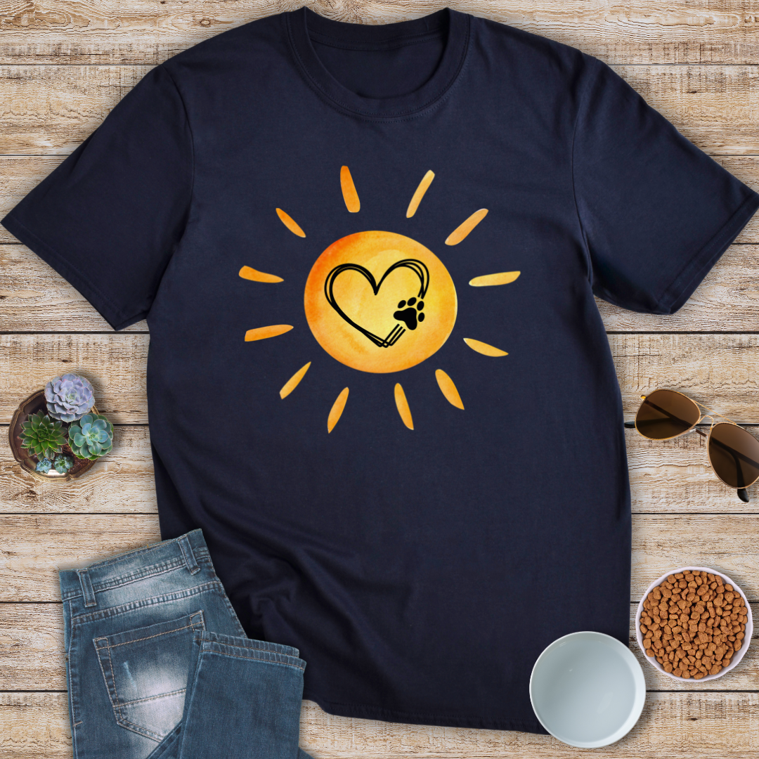Orange Sun Paw Love T-Shirt