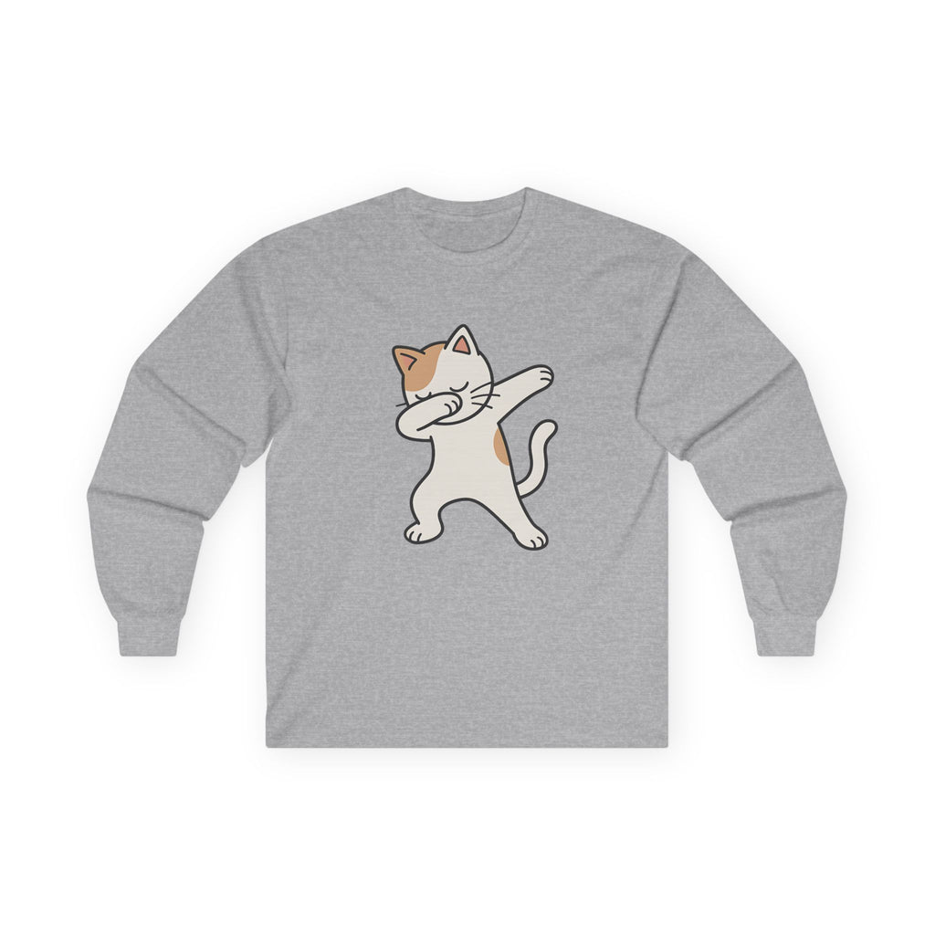 Dabbing Cat Long Sleeve Tee — Cute Dab Kitty Graphic Shirt