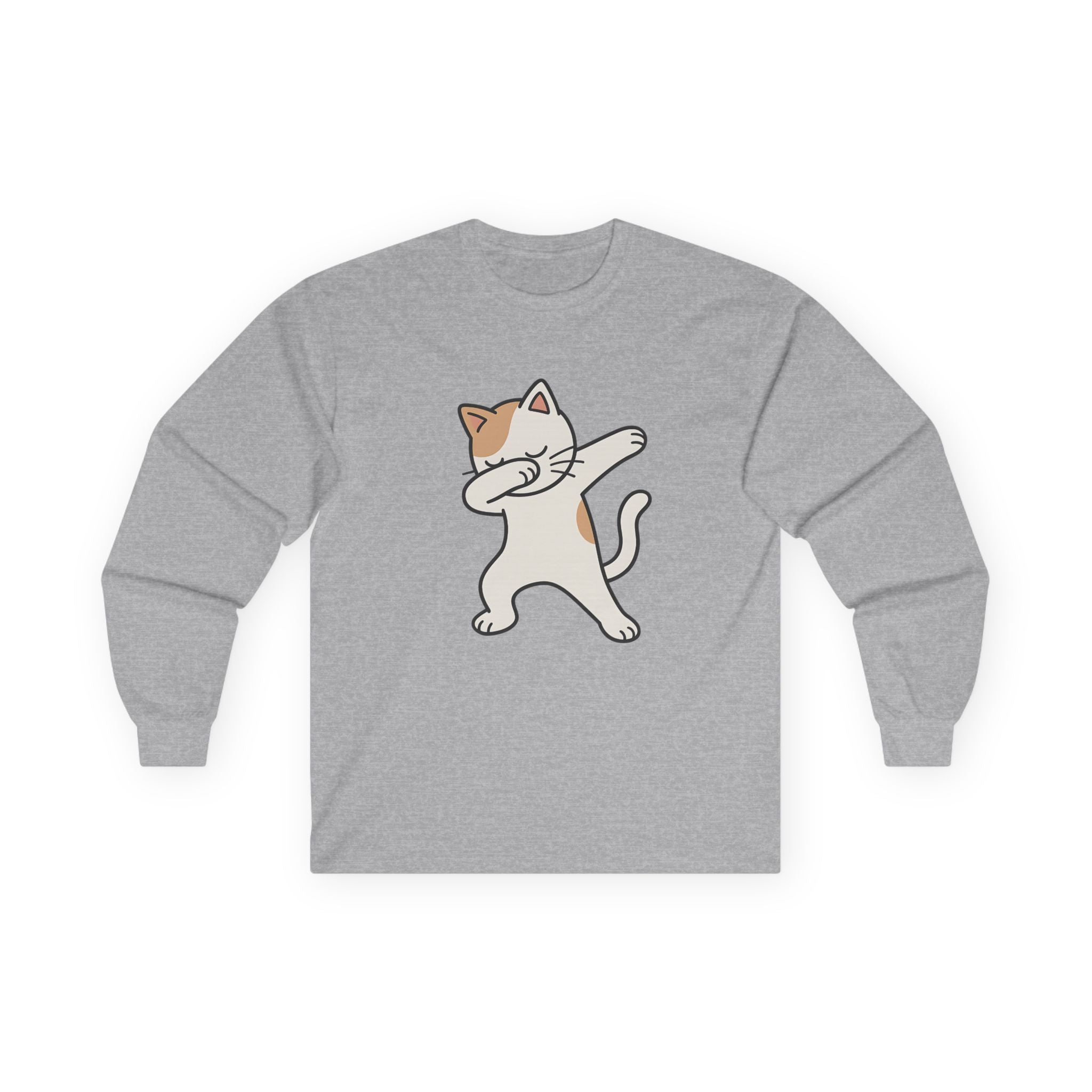 Dabbing Cat Long Sleeve Tee — Cute Dab Kitty Graphic Shirt