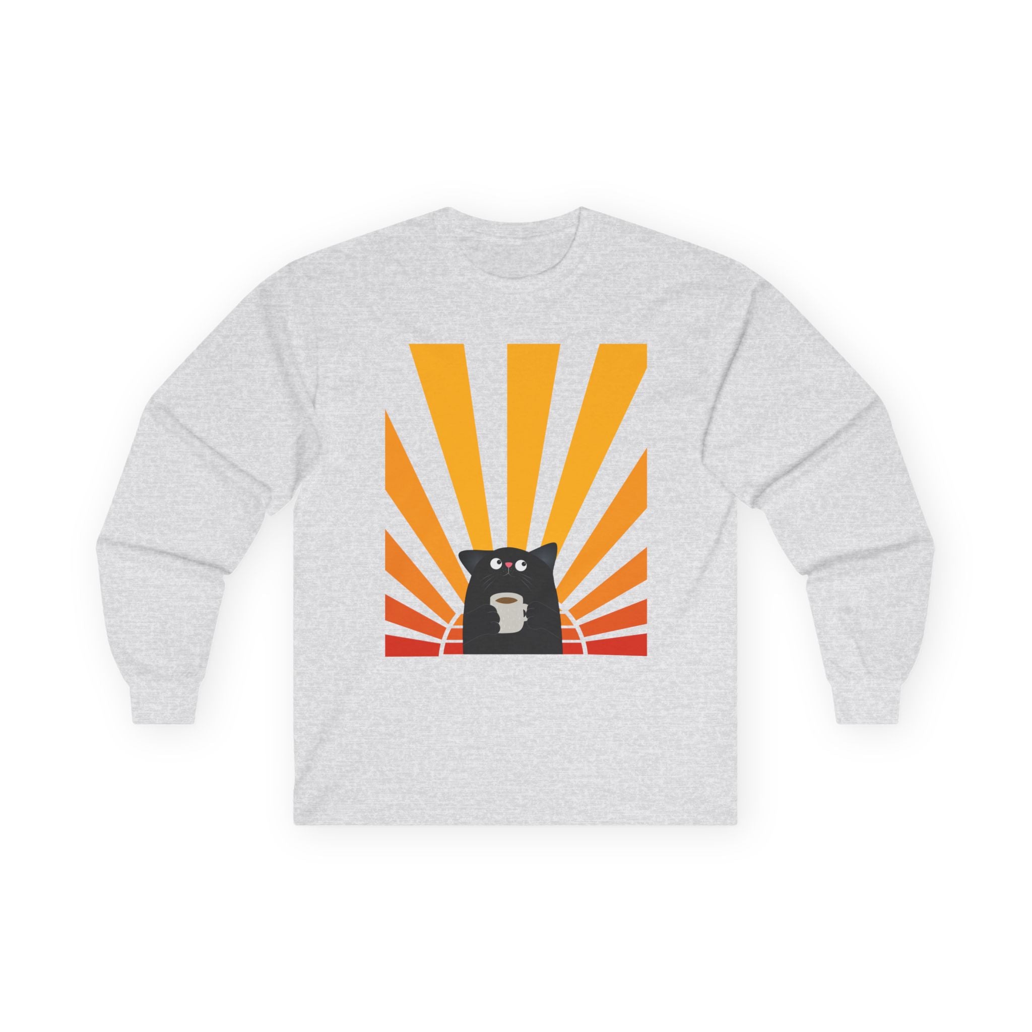 Sunrise Coffee Cat Long Sleeve T-Shirt