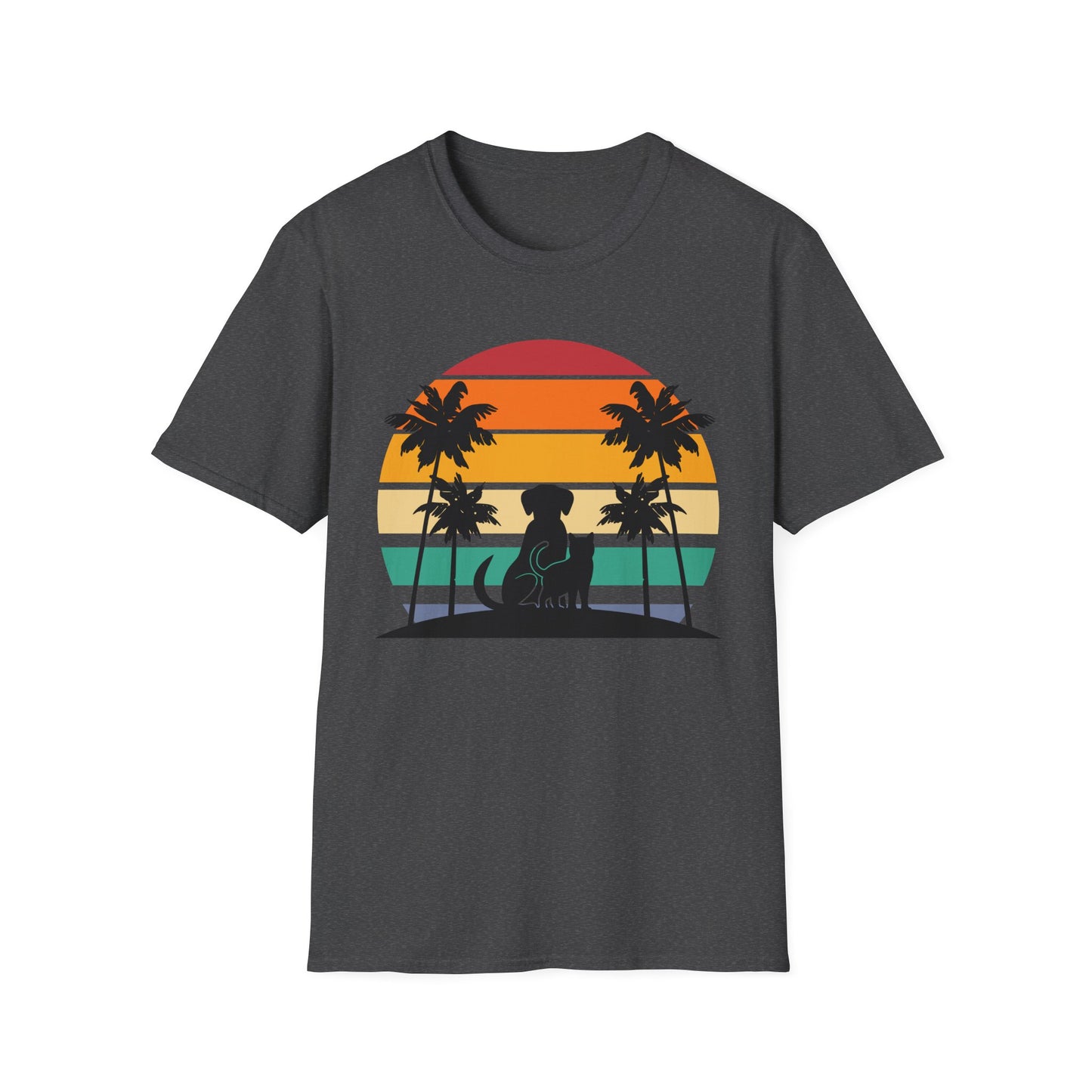 Cat and Dog Sunset T-Shirt