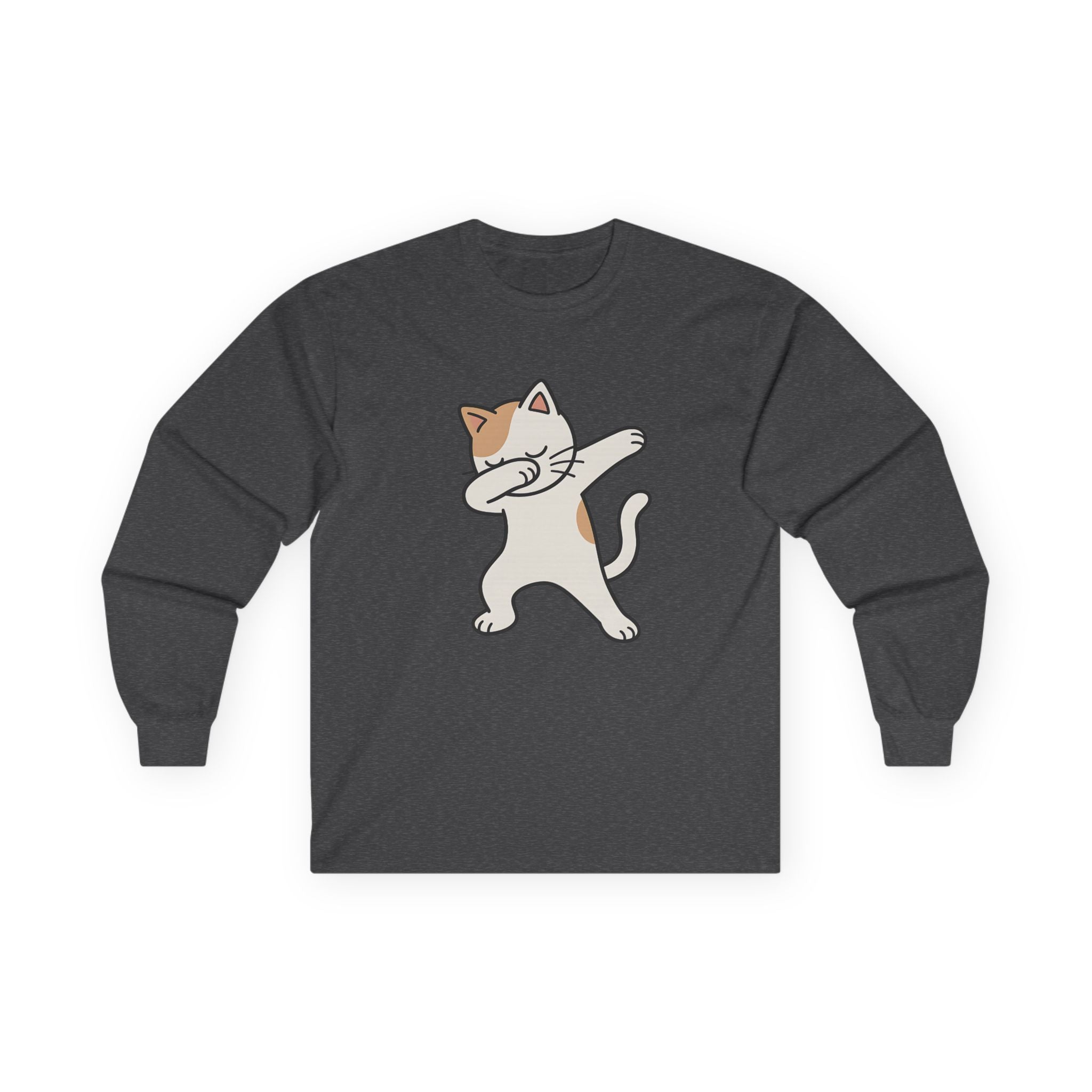 Dabbing Cat Long Sleeve Tee — Cute Dab Kitty Graphic Shirt