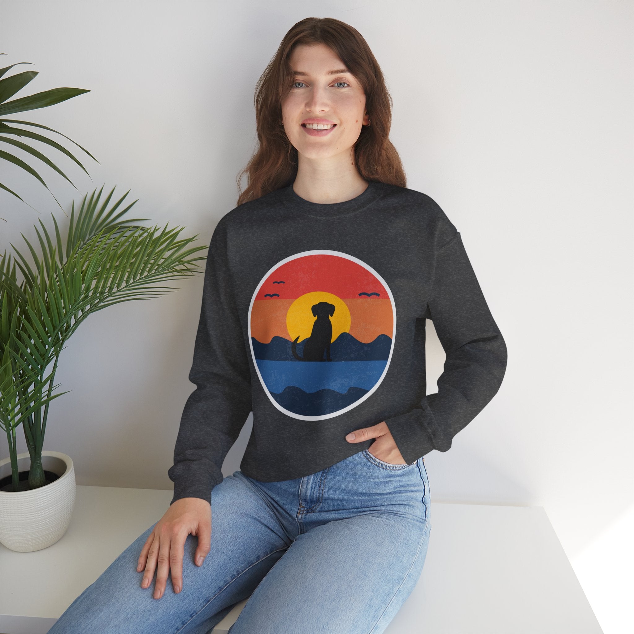 Retro Dog Sunset Sweatshirt