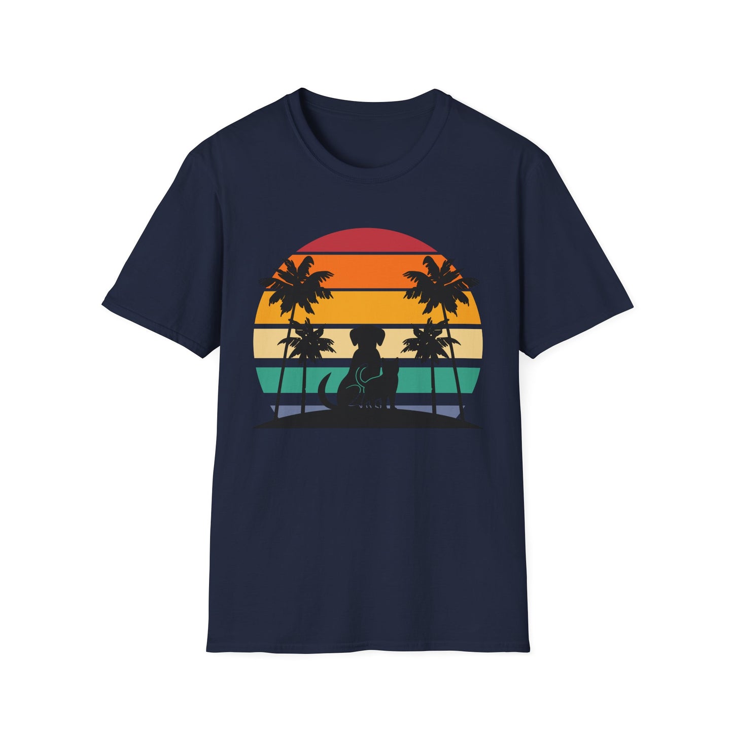 Cat and Dog Sunset T-Shirt
