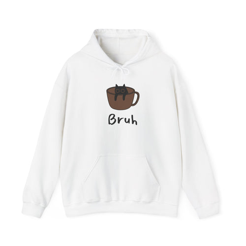 Bruh Coffee Cat Hoodie — Funny Cat Lover Sweatshirt