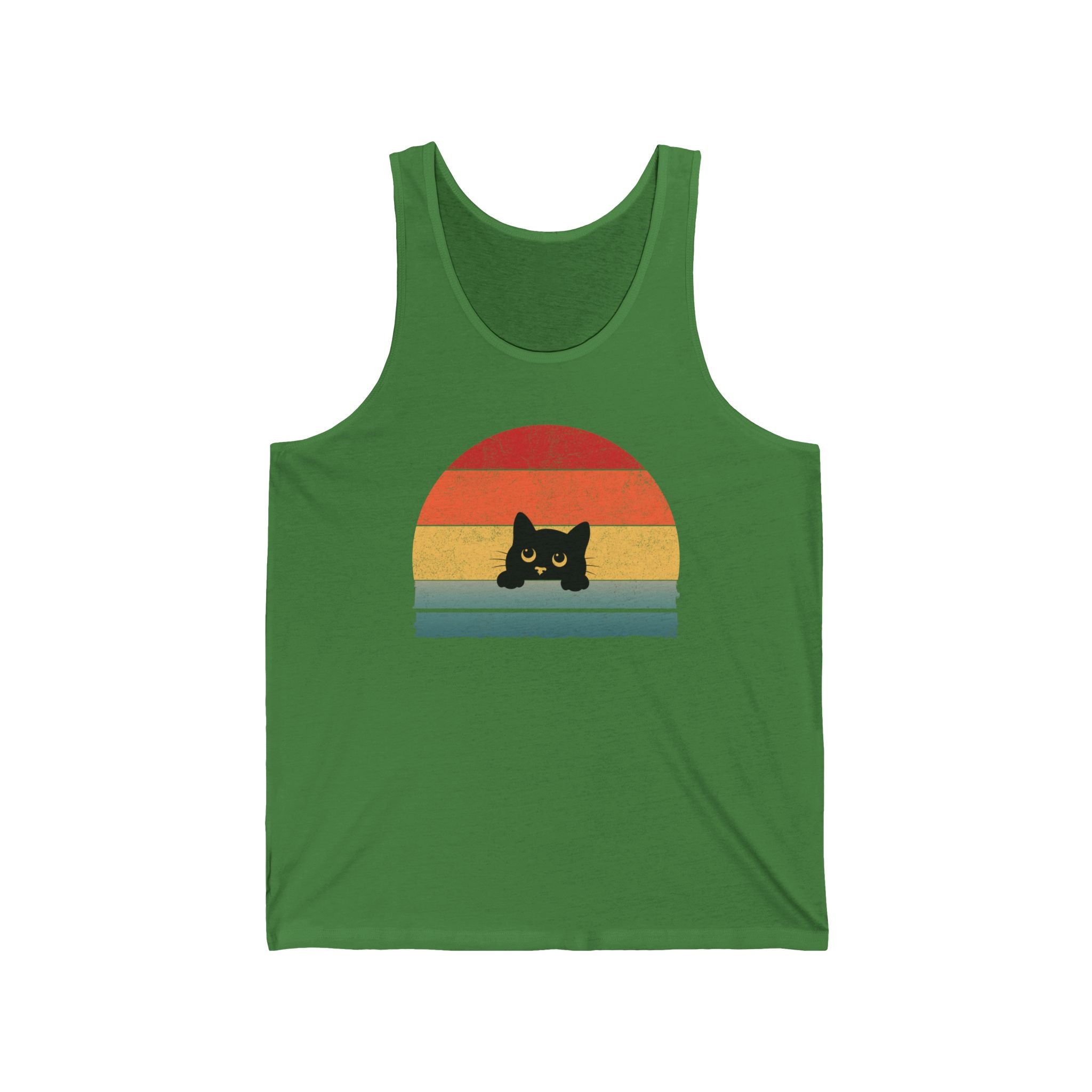 Retro Cute Cat Peeking Unisex Tank Top