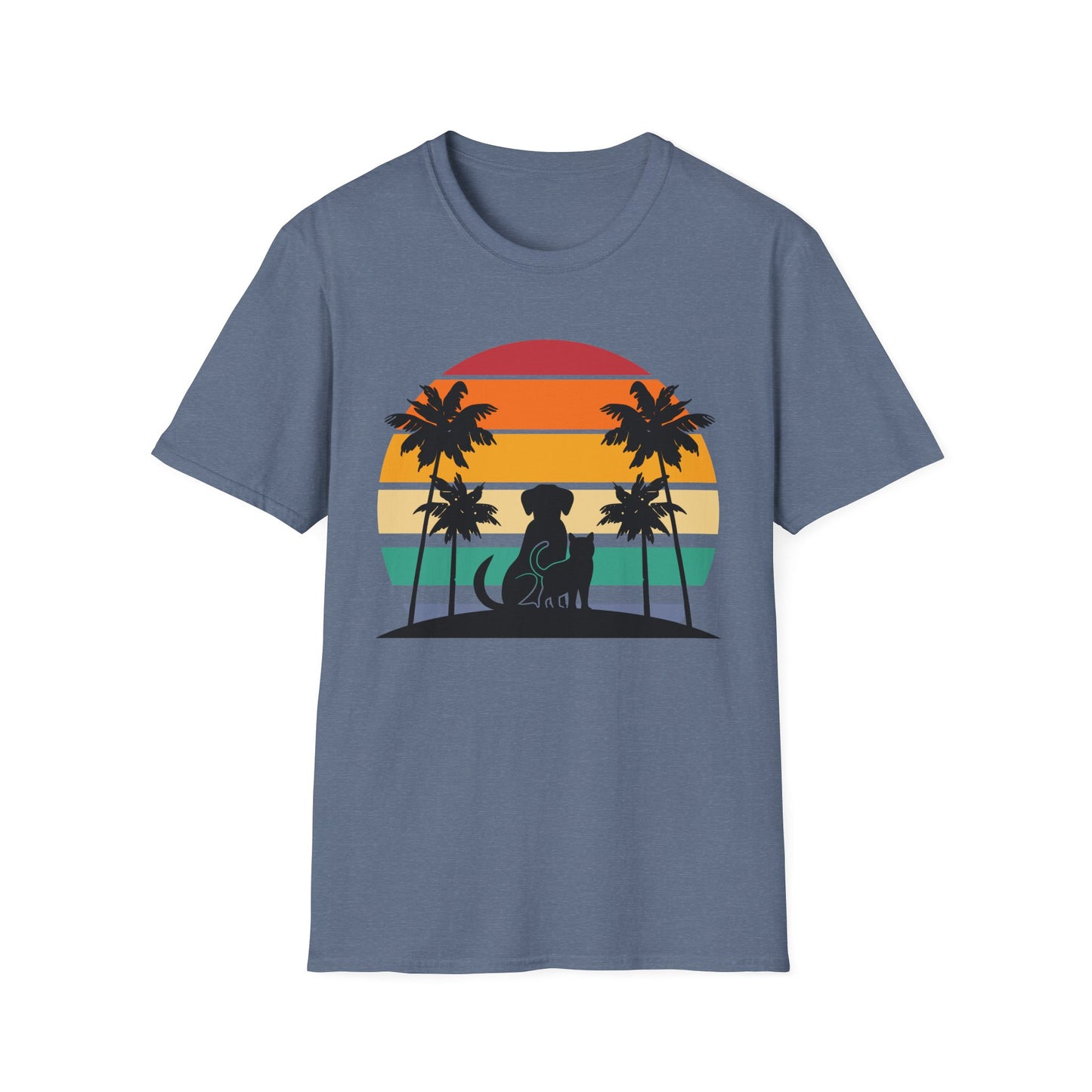 Cat and Dog Sunset T-Shirt