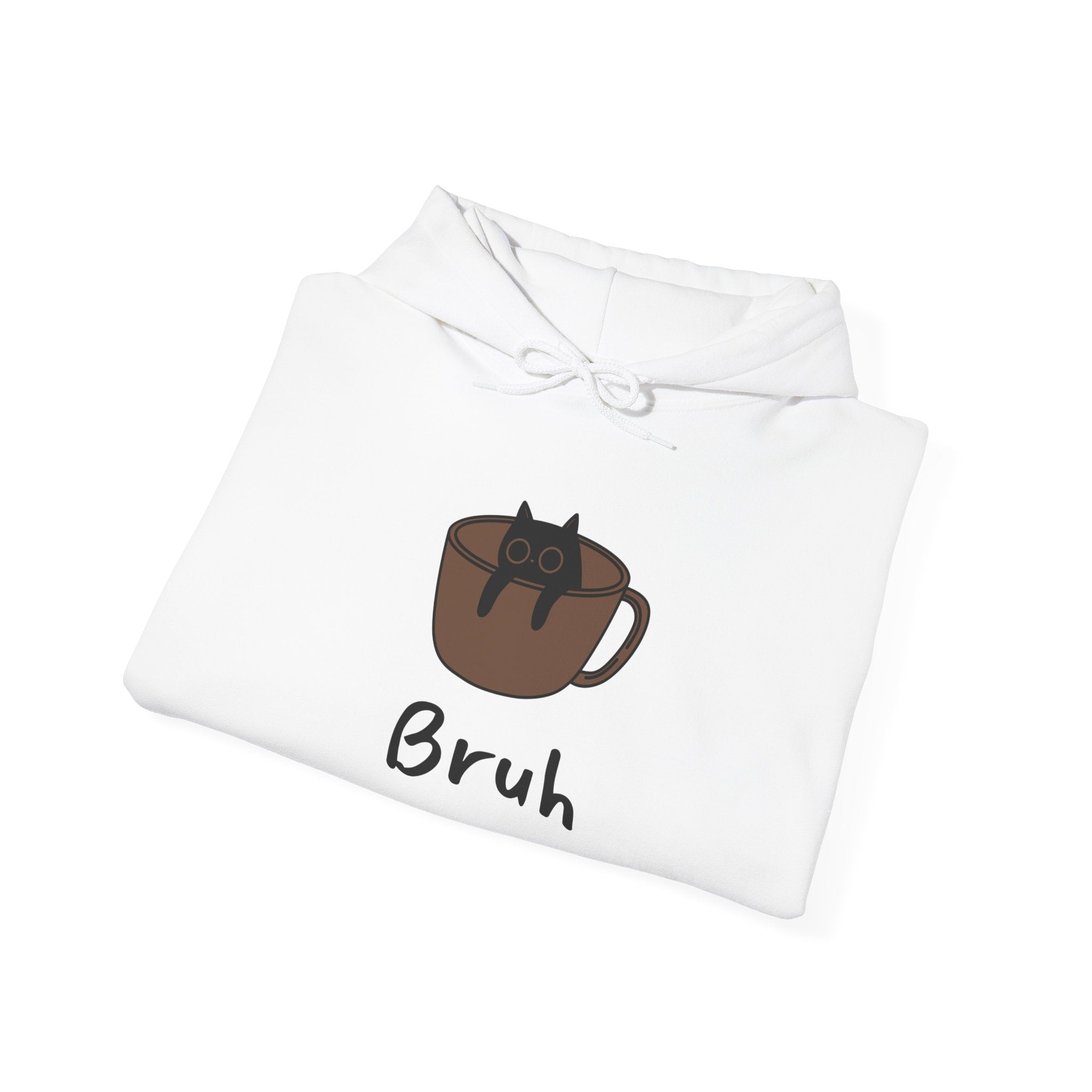 Bruh Coffee Cat Hoodie — Funny Cat Lover Sweatshirt