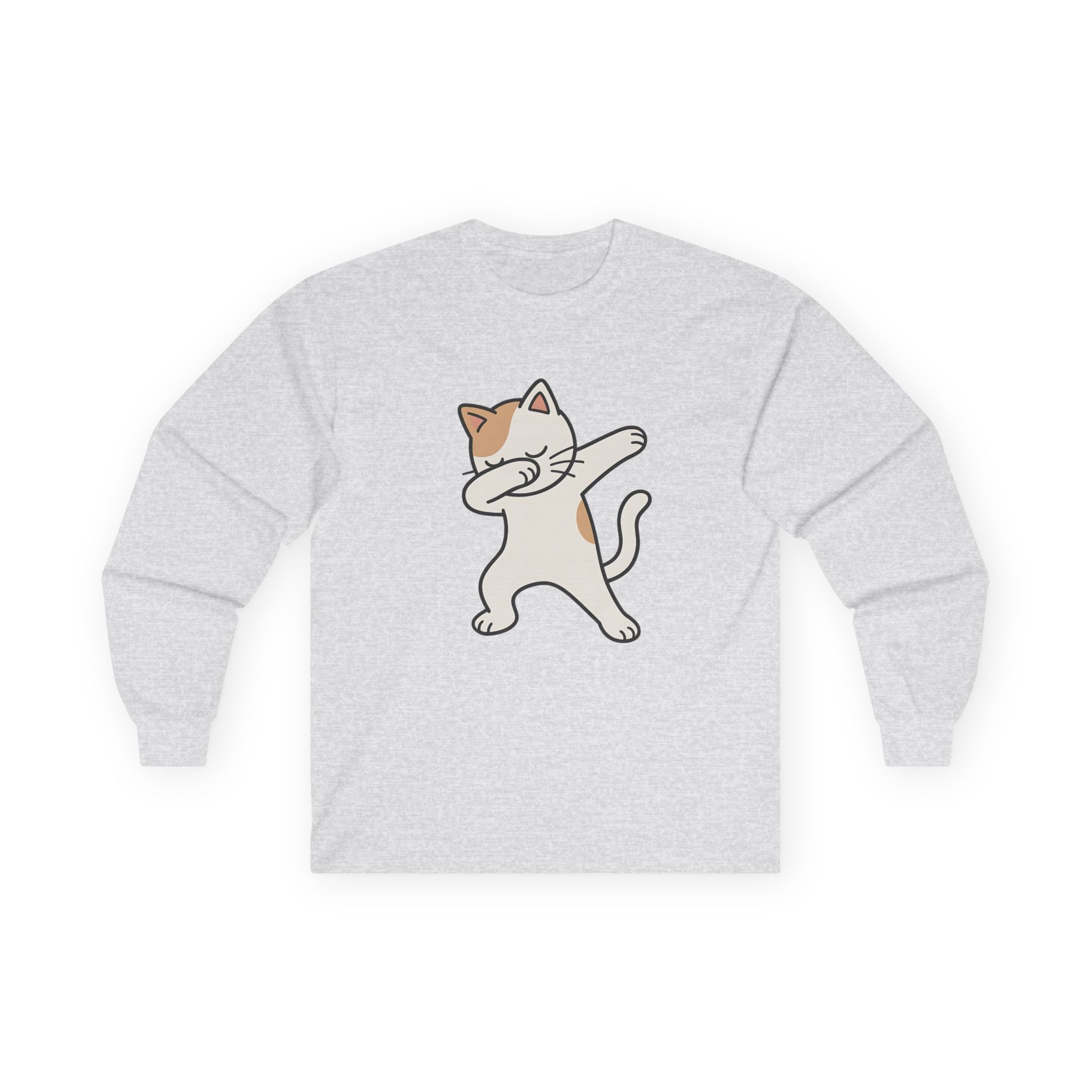 Dabbing Cat Long Sleeve Tee — Cute Dab Kitty Graphic Shirt