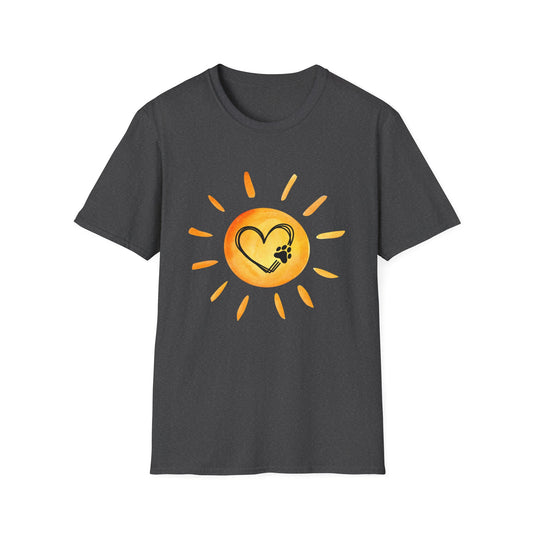 Orange Sun Paw Love T-Shirt