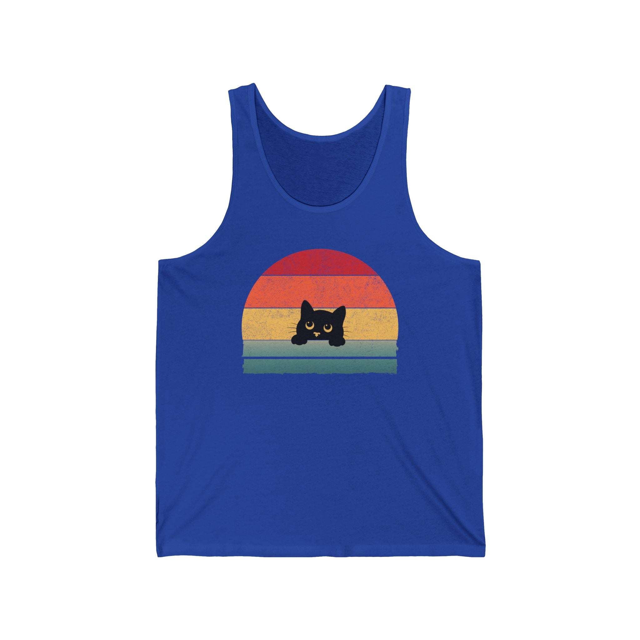 Retro Cute Cat Peeking Unisex Tank Top