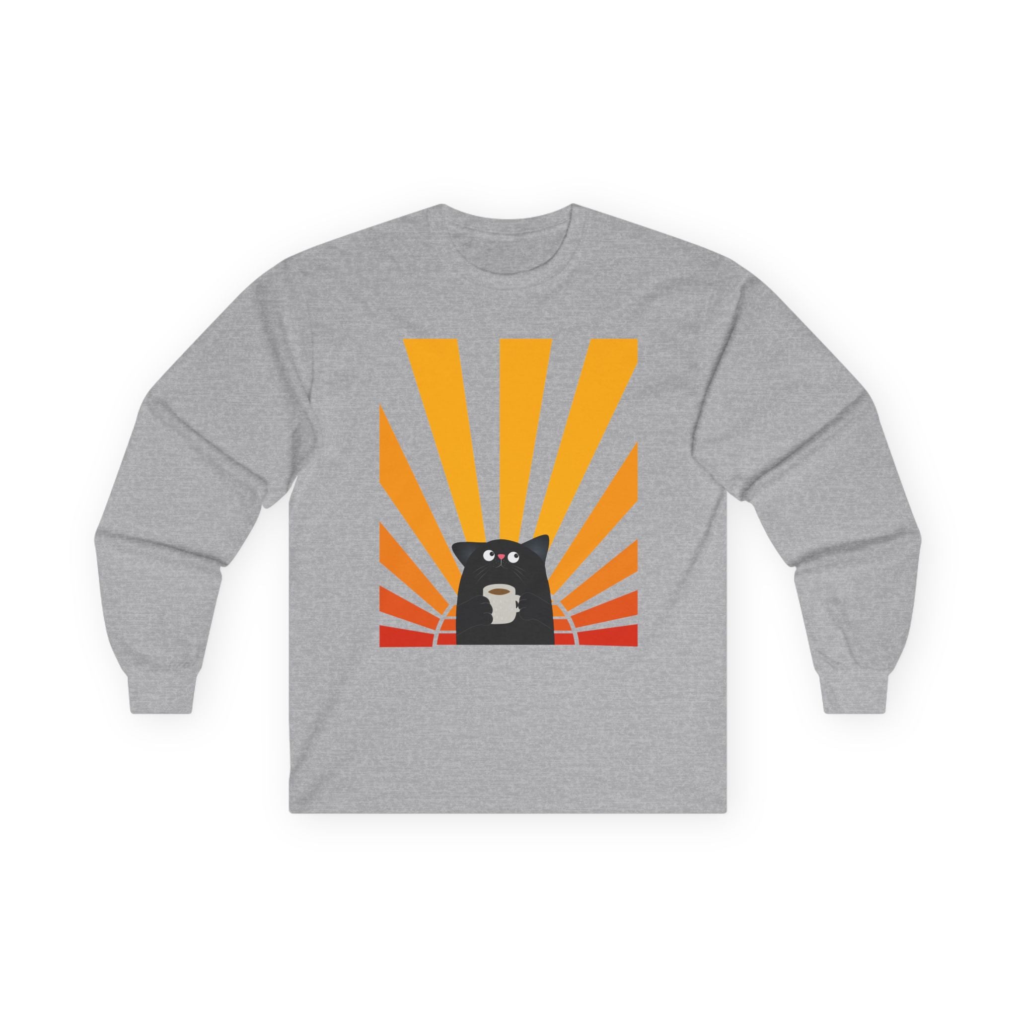 Sunrise Coffee Cat Long Sleeve T-Shirt