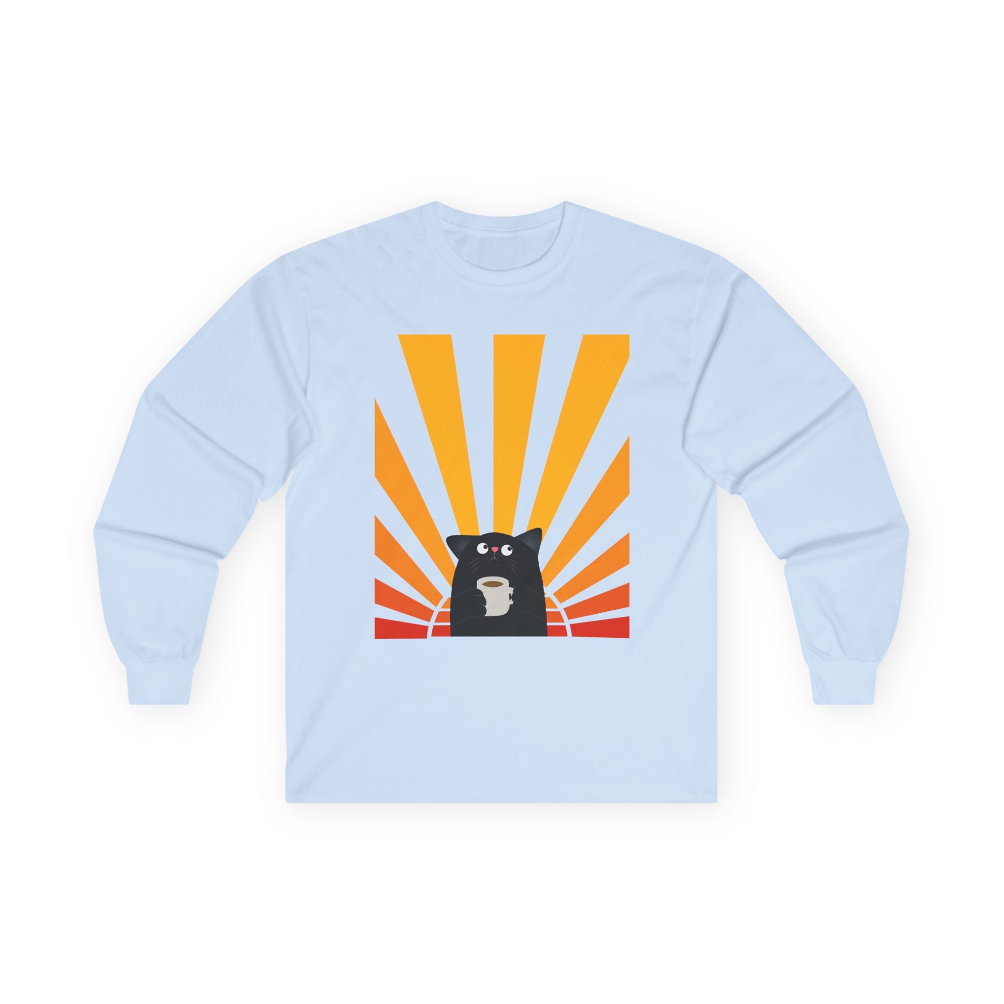 Sunrise Coffee Cat Long Sleeve T-Shirt