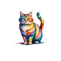 Watercolor Rainbow Cat Sticker