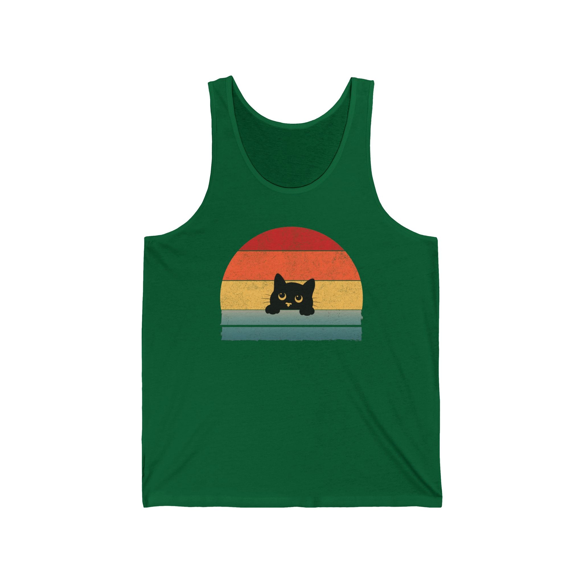 Retro Cute Cat Peeking Unisex Tank Top