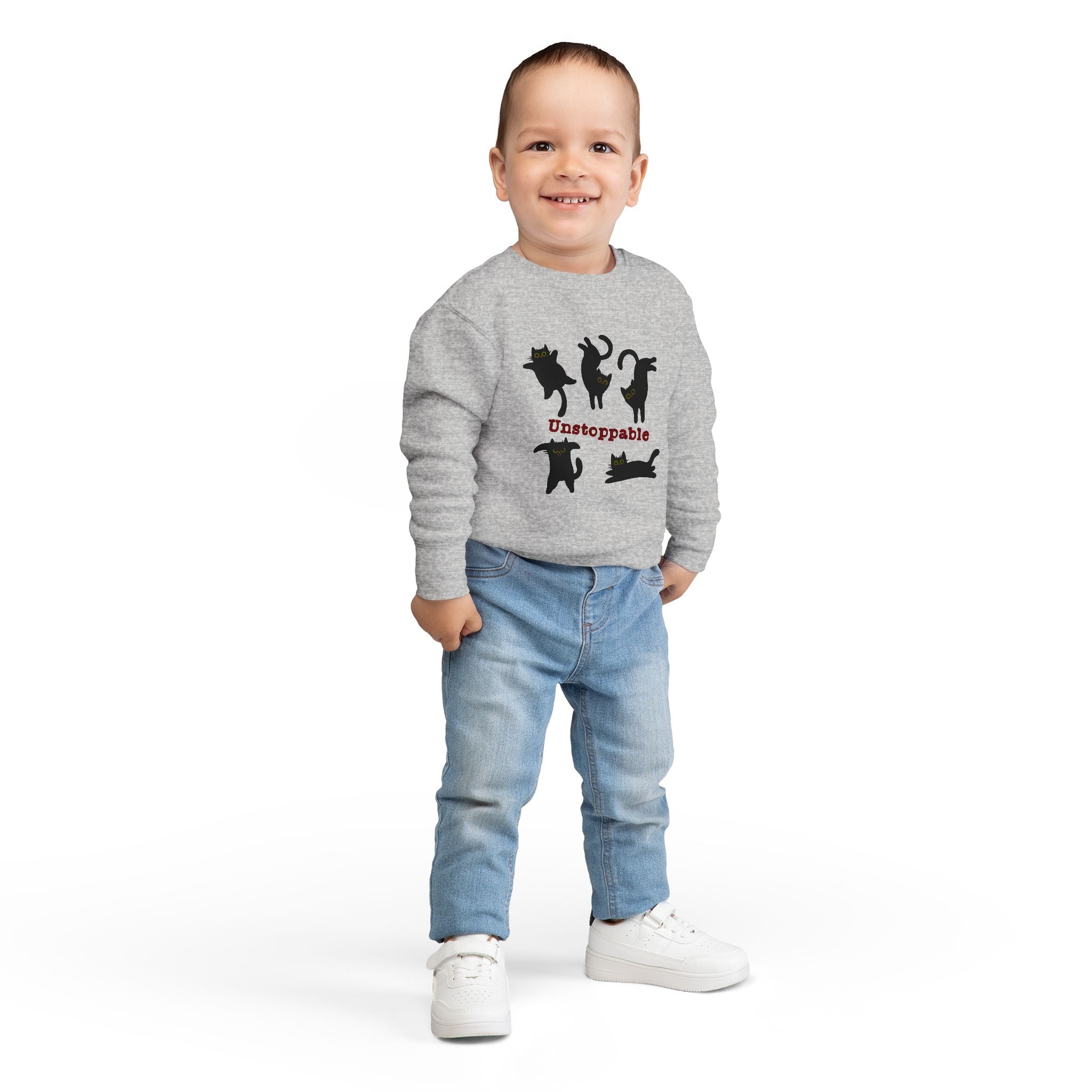 Toddler Sweatshirt - 'Unstoppable' Black Cats Cute Kids Pullover