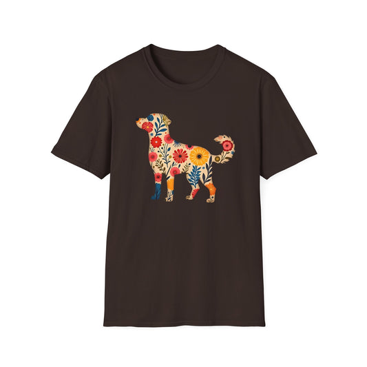 Floral Dog Graphic T-Shirt