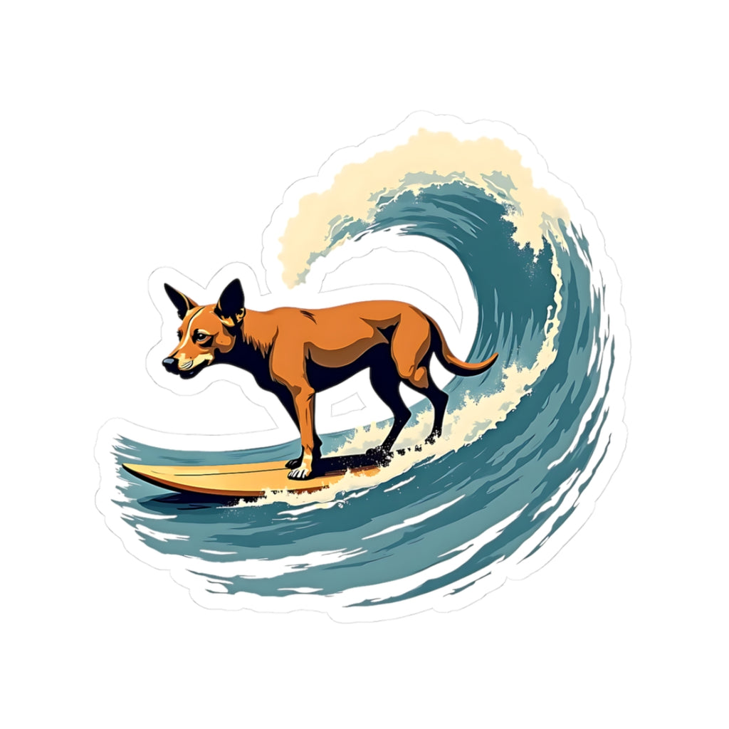 Surfing Dog Sticker