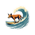 Surfing Dog Sticker