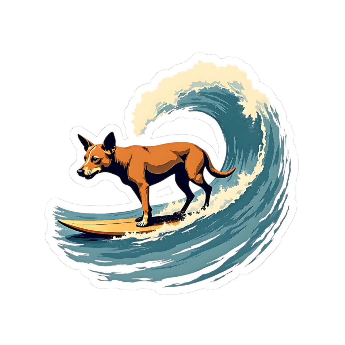 Surfing Dog Sticker