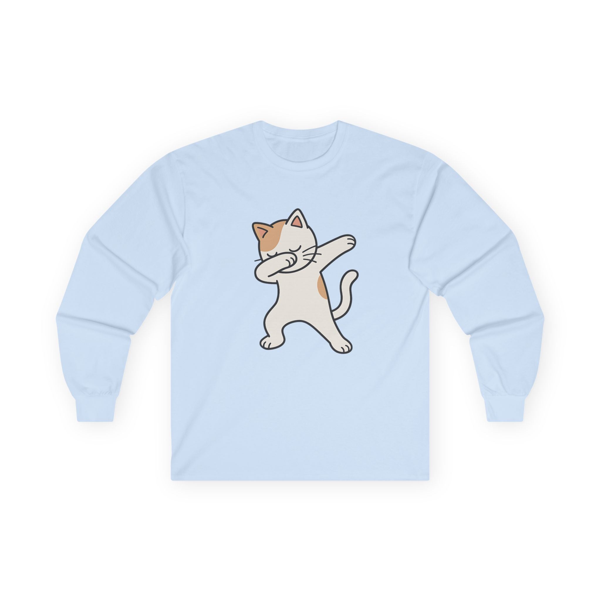 Dabbing Cat Long Sleeve Tee — Cute Dab Kitty Graphic Shirt