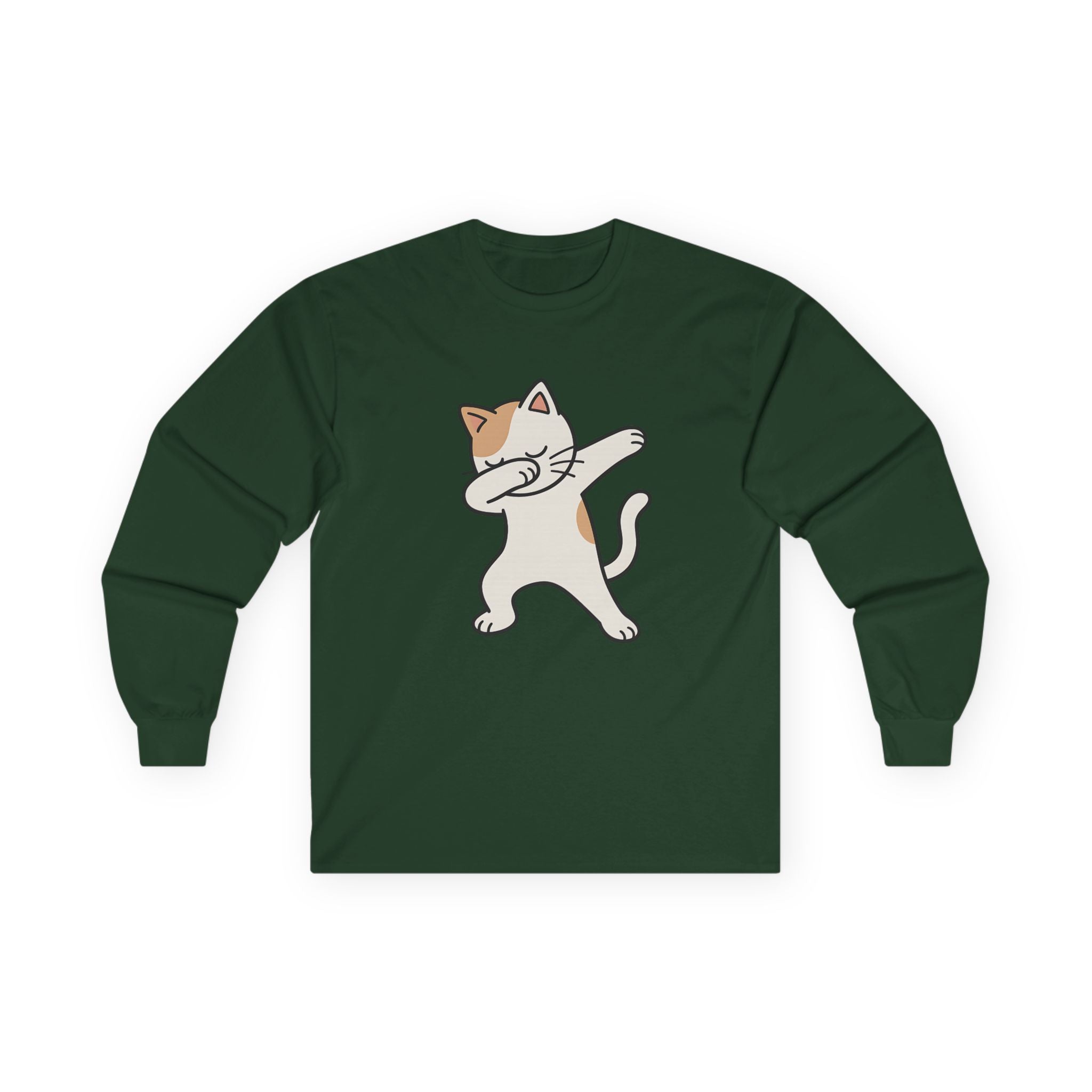 Dabbing Cat Long Sleeve Tee — Cute Dab Kitty Graphic Shirt