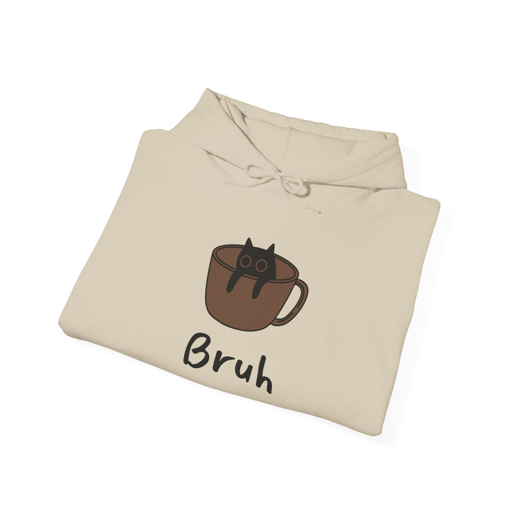 Bruh Coffee Cat Hoodie — Funny Cat Lover Sweatshirt