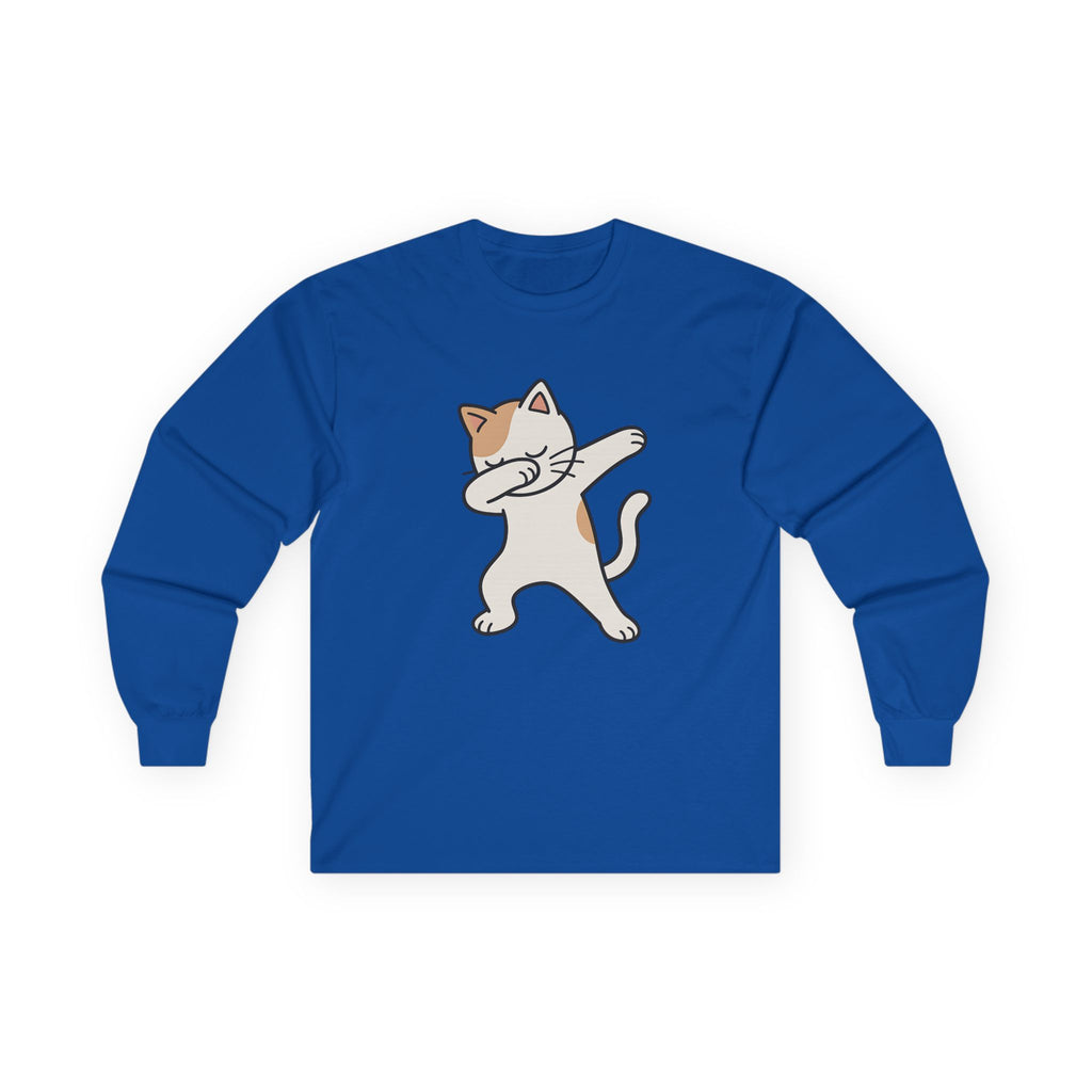 Dabbing Cat Long Sleeve Tee — Cute Dab Kitty Graphic Shirt