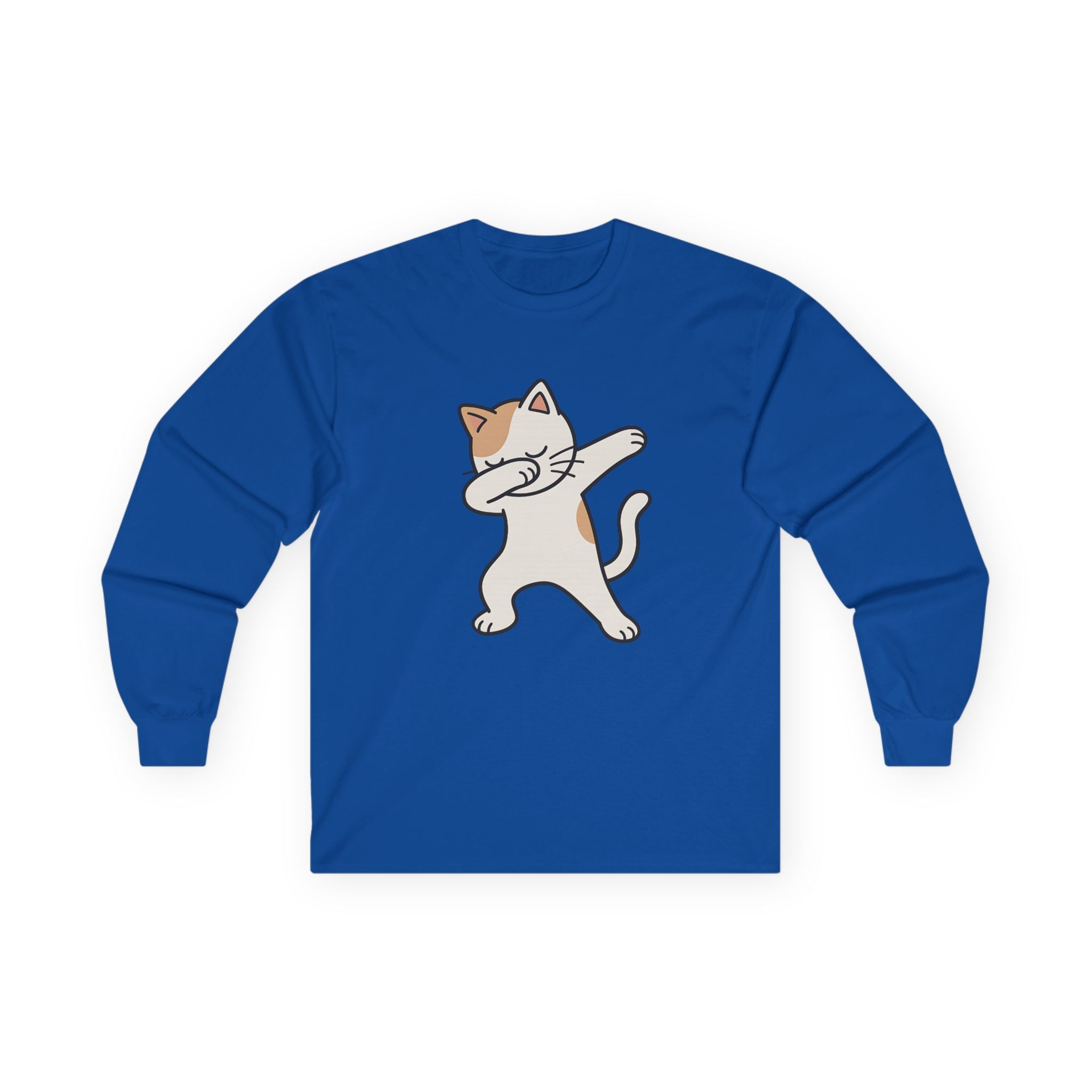 Dabbing Cat Long Sleeve Tee — Cute Dab Kitty Graphic Shirt