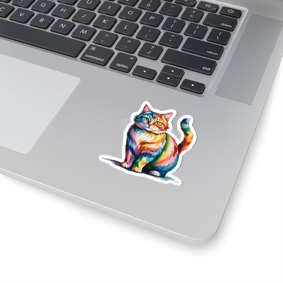 Watercolor Rainbow Cat Sticker