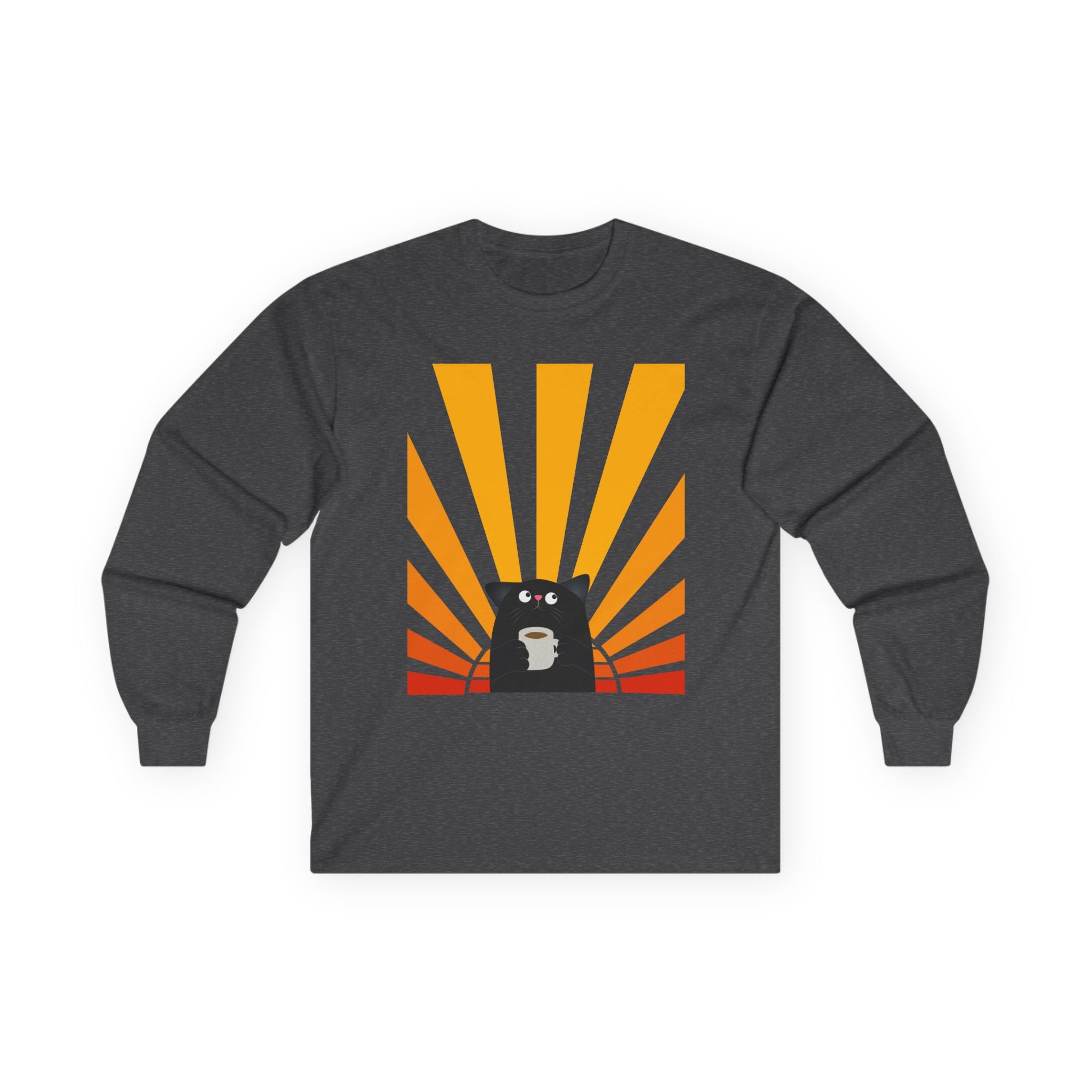 Sunrise Coffee Cat Long Sleeve T-Shirt