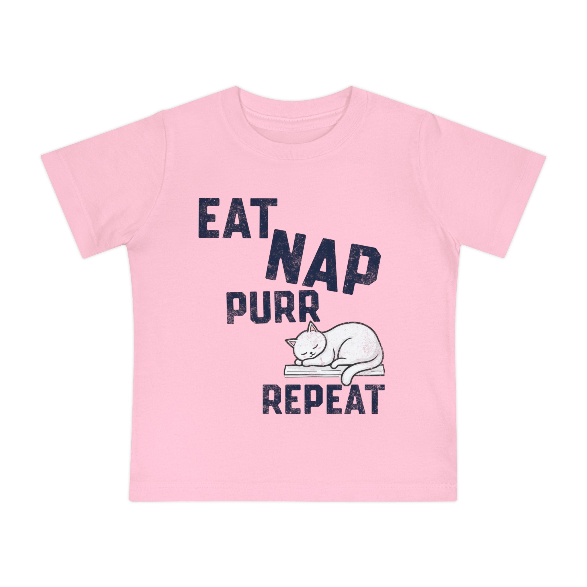 Baby T-Shirt — "Eat, Nap, Purr, Repeat" Cute Cat Graphic