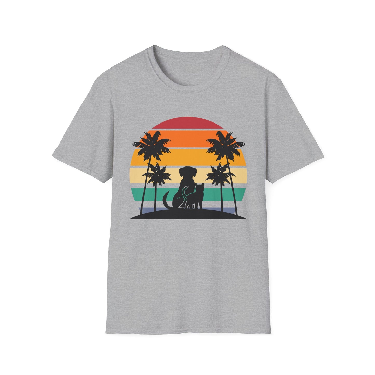Cat and Dog Sunset T-Shirt