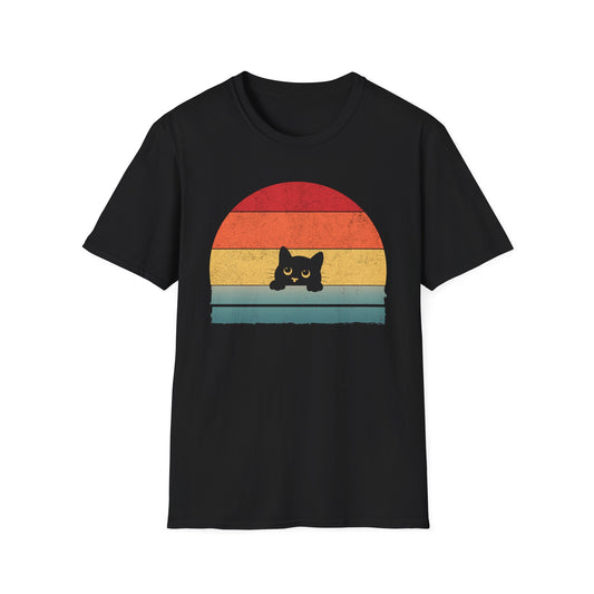 Sunset Peeking Cat T-Shirt