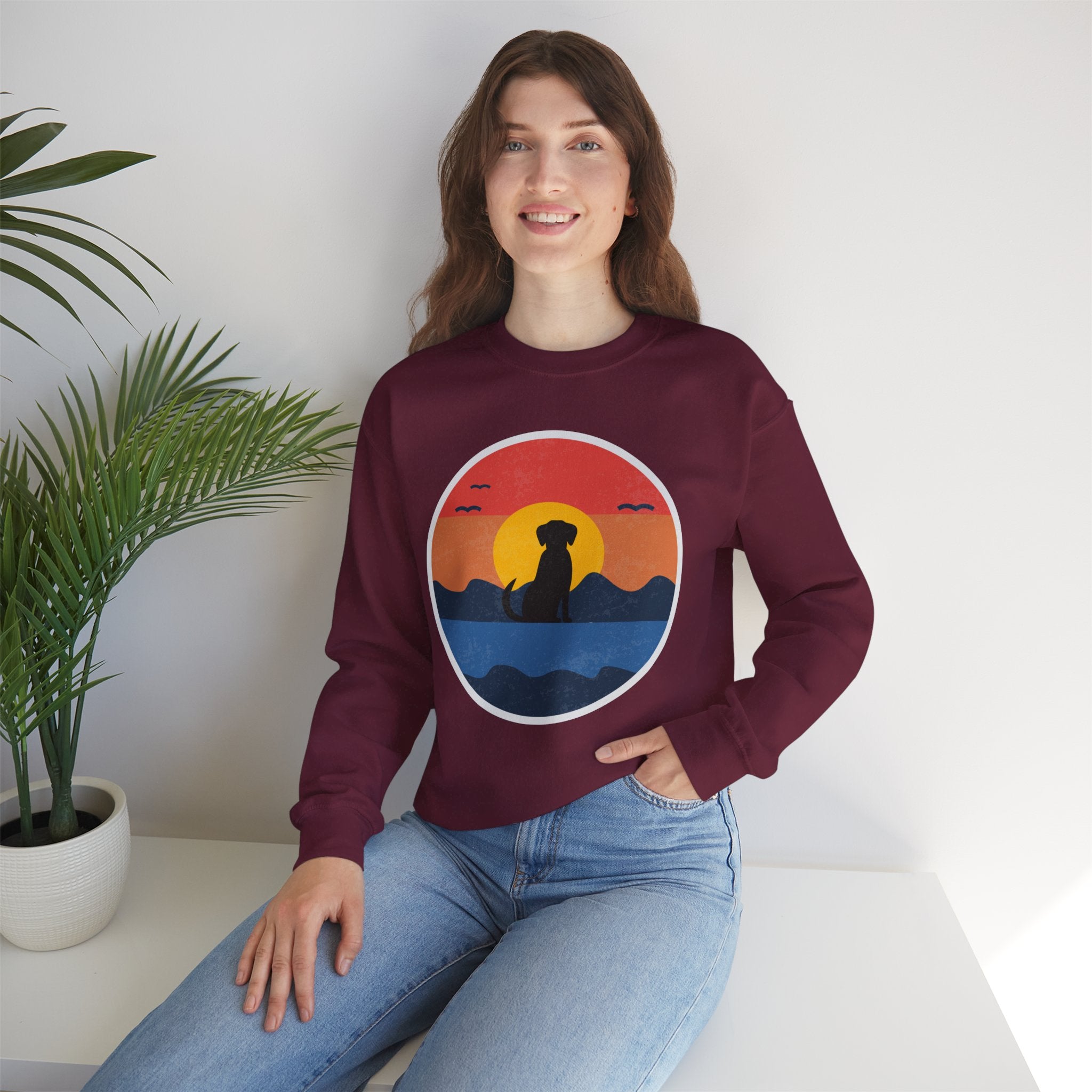 Retro Dog Sunset Sweatshirt