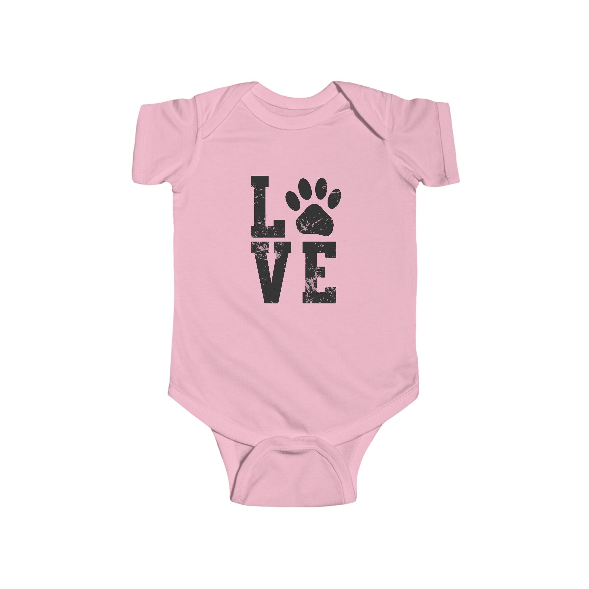 Infant Bodysuit - 'LOVE' Paw Print Baby Onesie, Cute Puppy Pet Lover Gift
