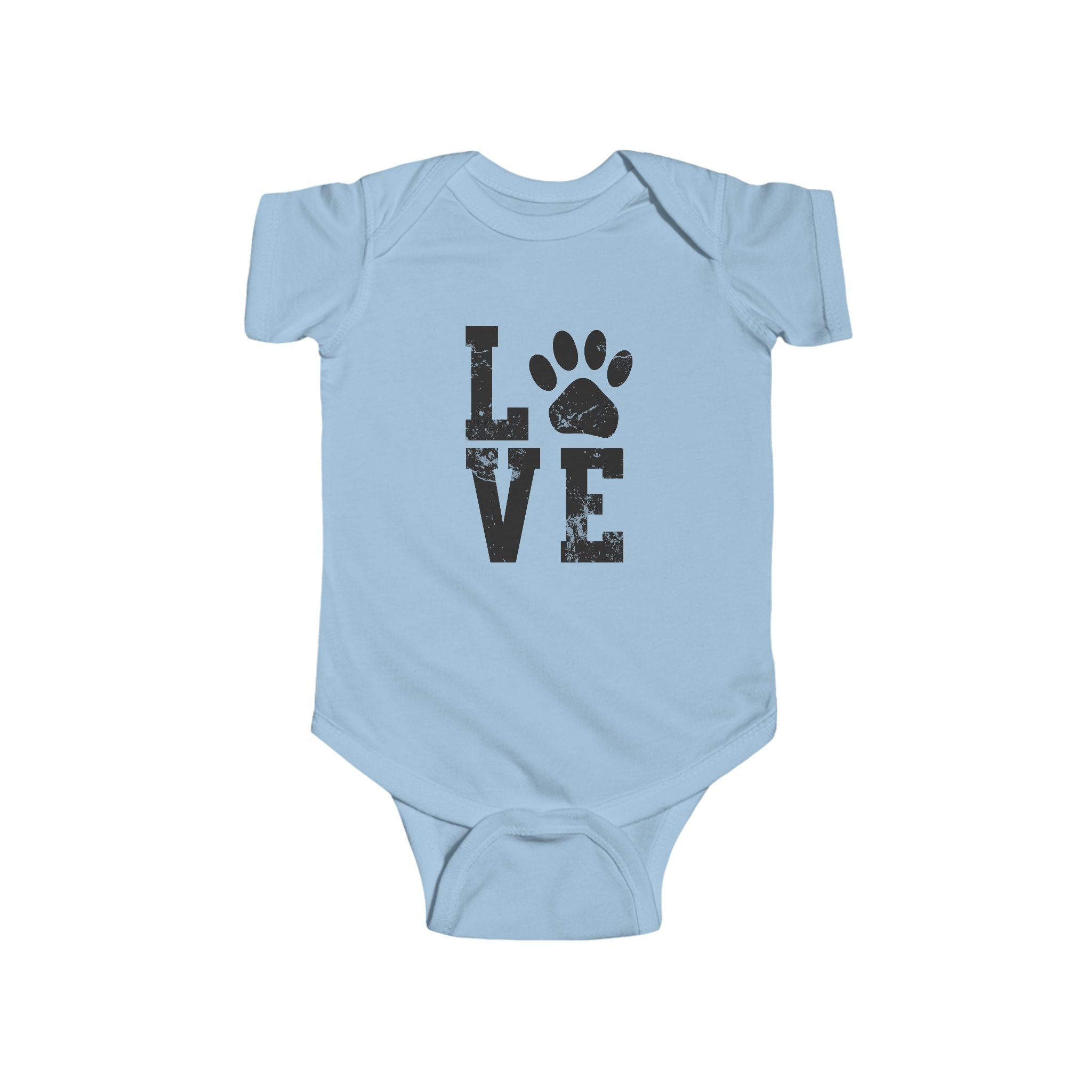 Infant Bodysuit - 'LOVE' Paw Print Baby Onesie, Cute Puppy Pet Lover Gift