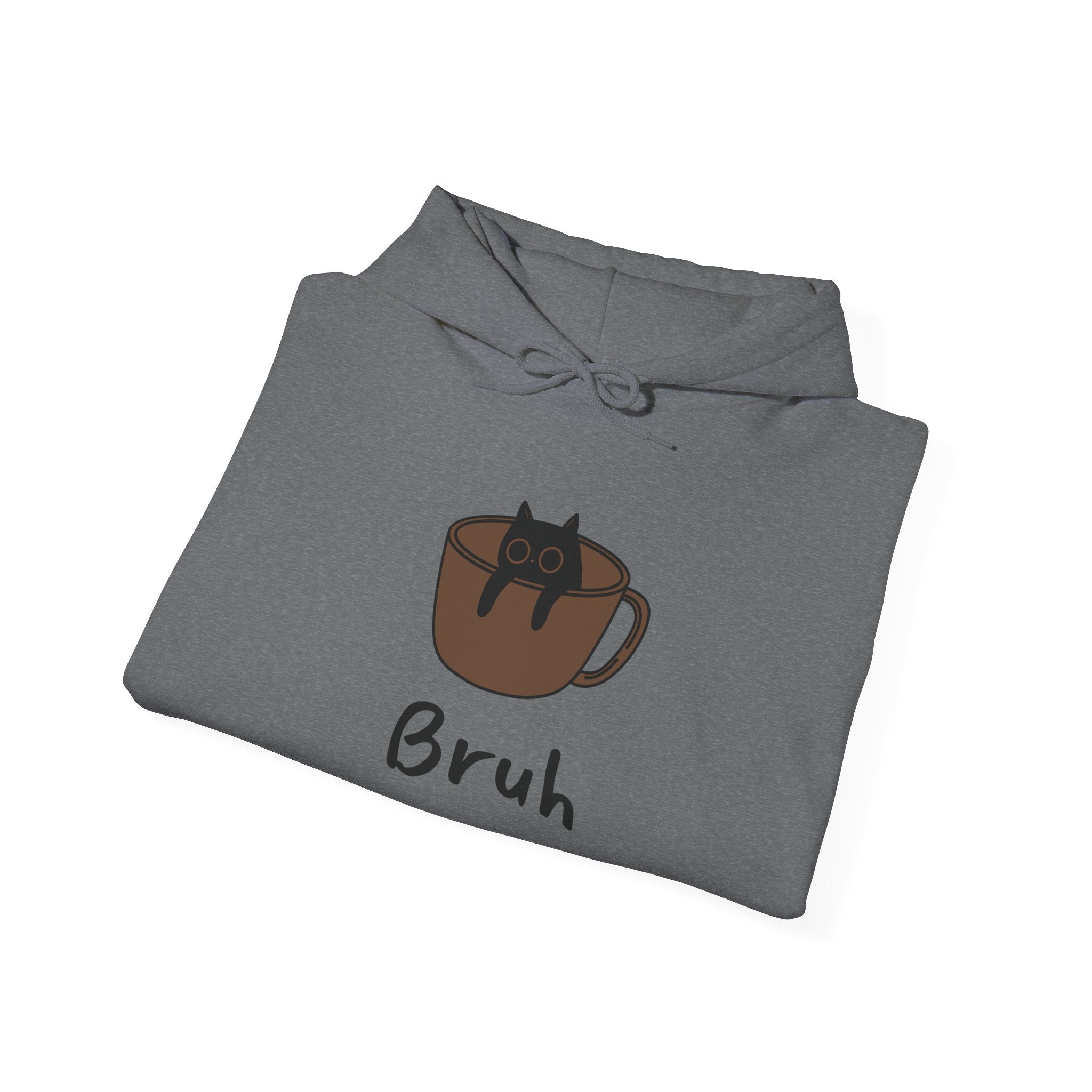 Bruh Coffee Cat Hoodie — Funny Cat Lover Sweatshirt