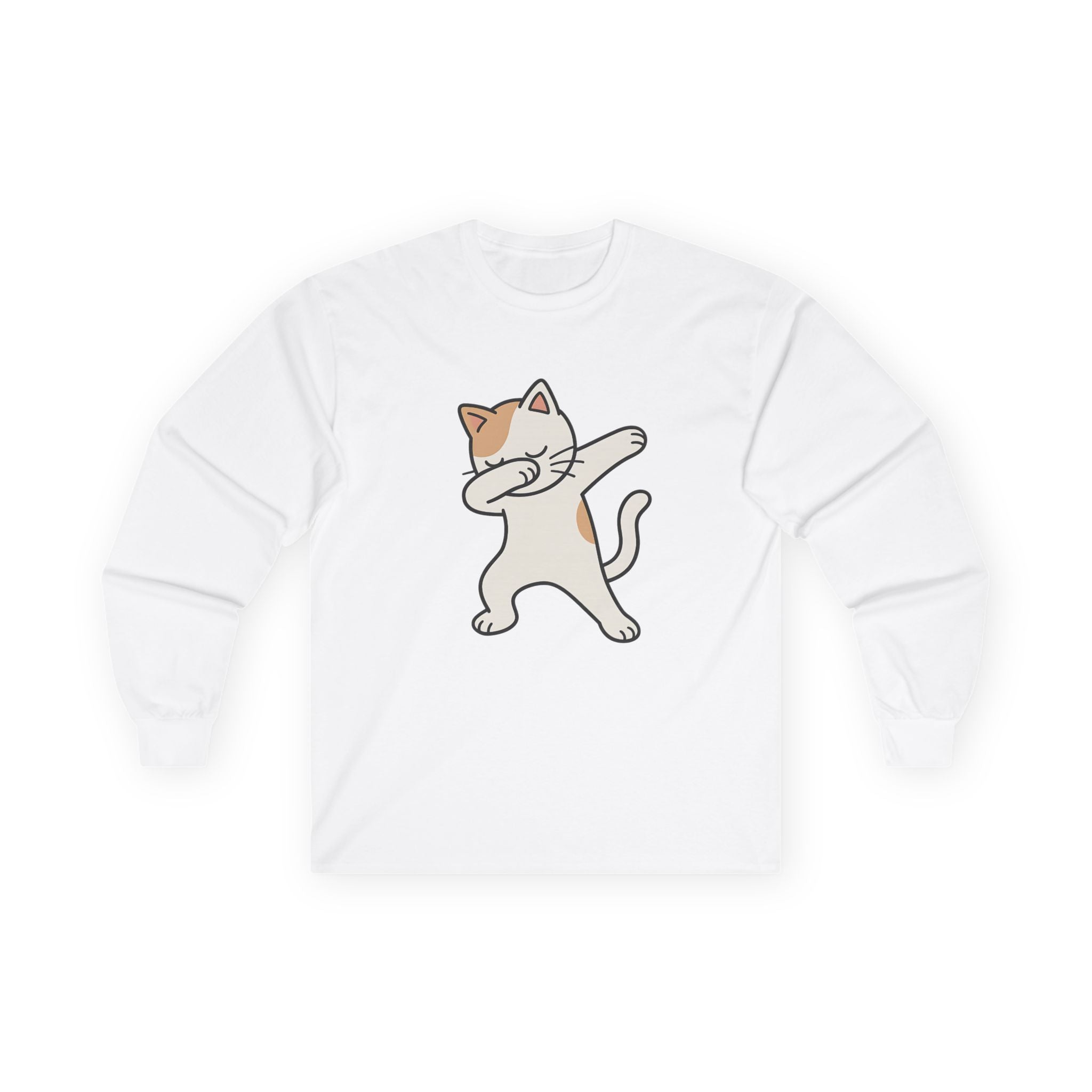 Dabbing Cat Long Sleeve Tee — Cute Dab Kitty Graphic Shirt