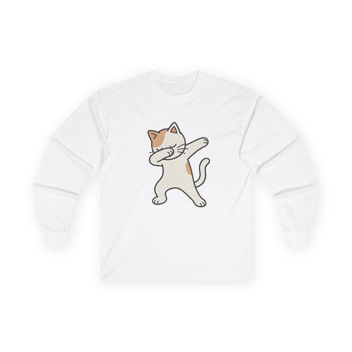 Dabbing Cat Long Sleeve Tee — Cute Dab Kitty Graphic Shirt
