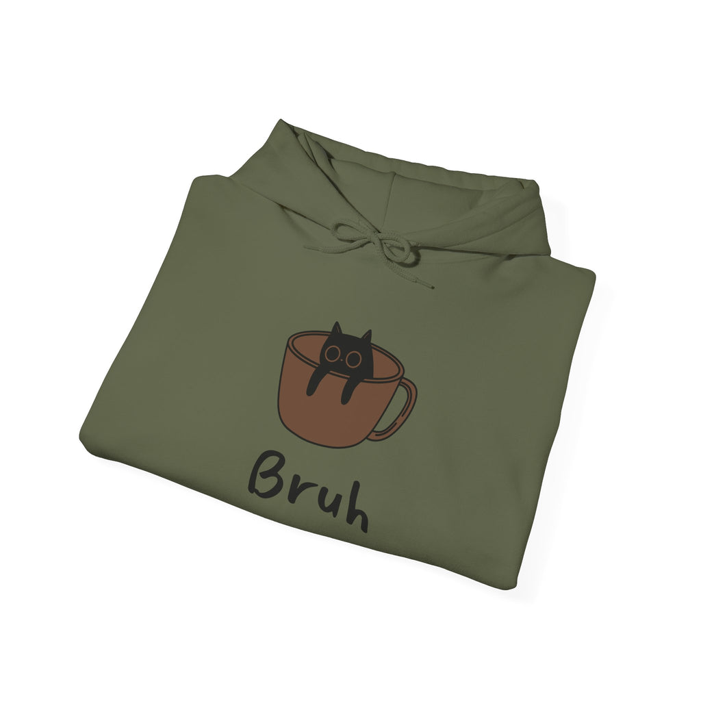 Bruh Coffee Cat Hoodie — Funny Cat Lover Sweatshirt