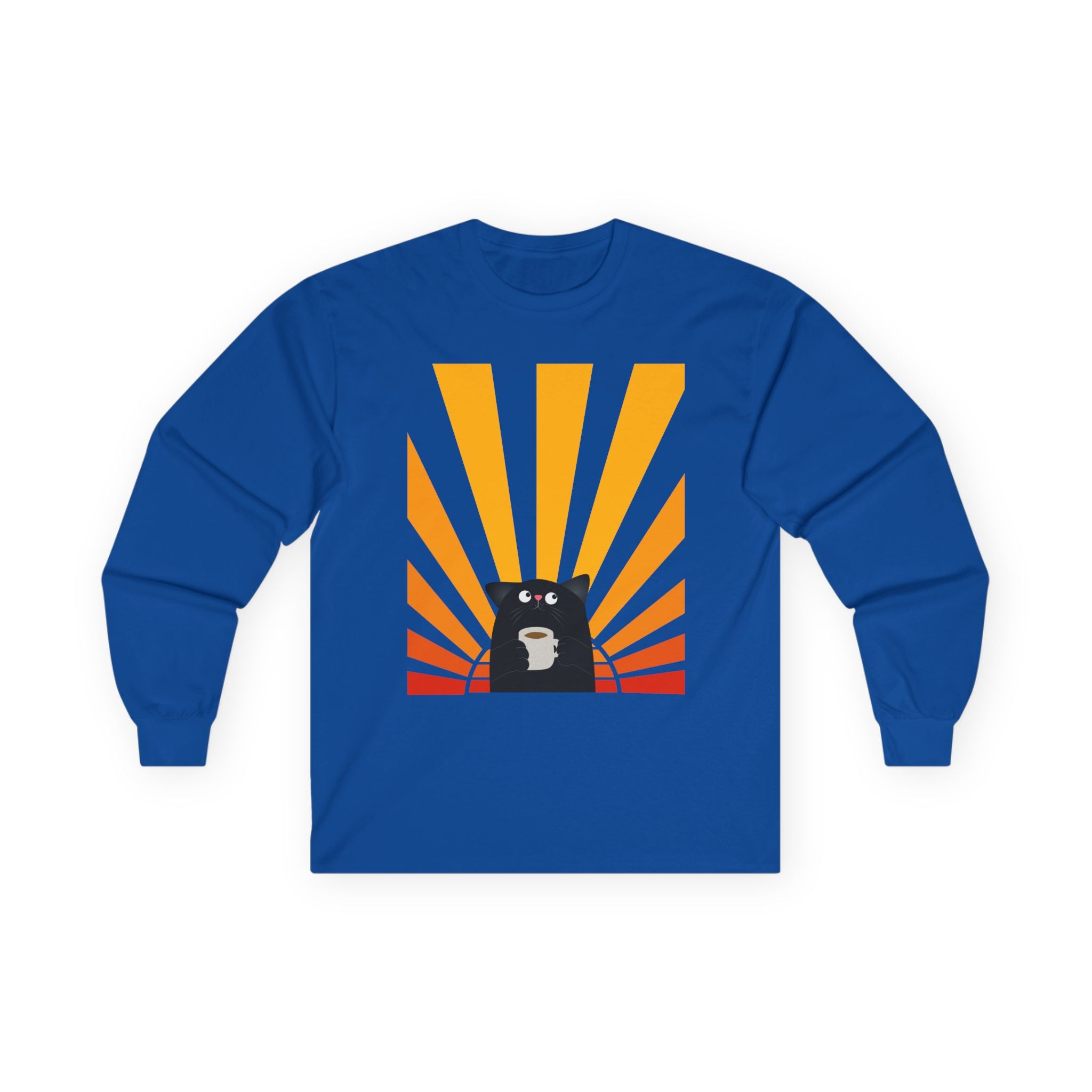 Sunrise Coffee Cat Long Sleeve T-Shirt