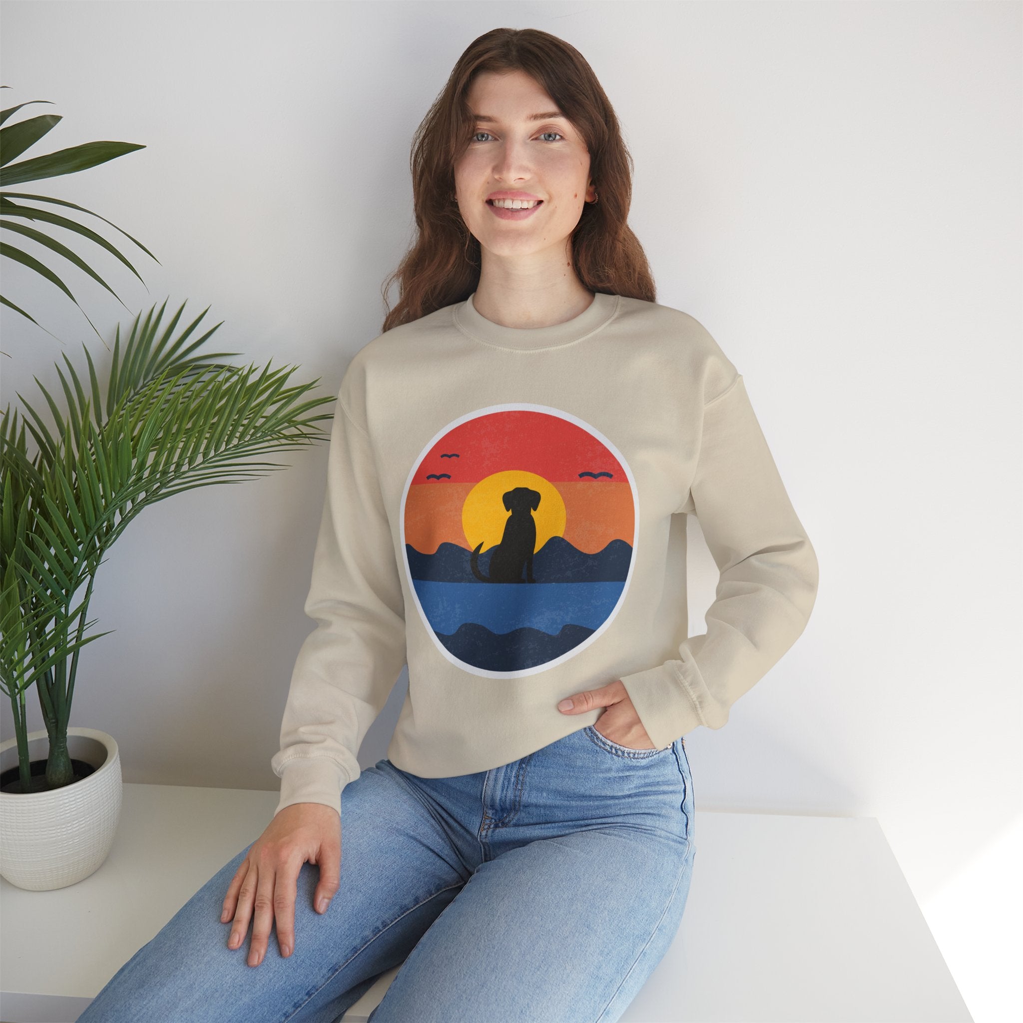 Retro Dog Sunset Sweatshirt