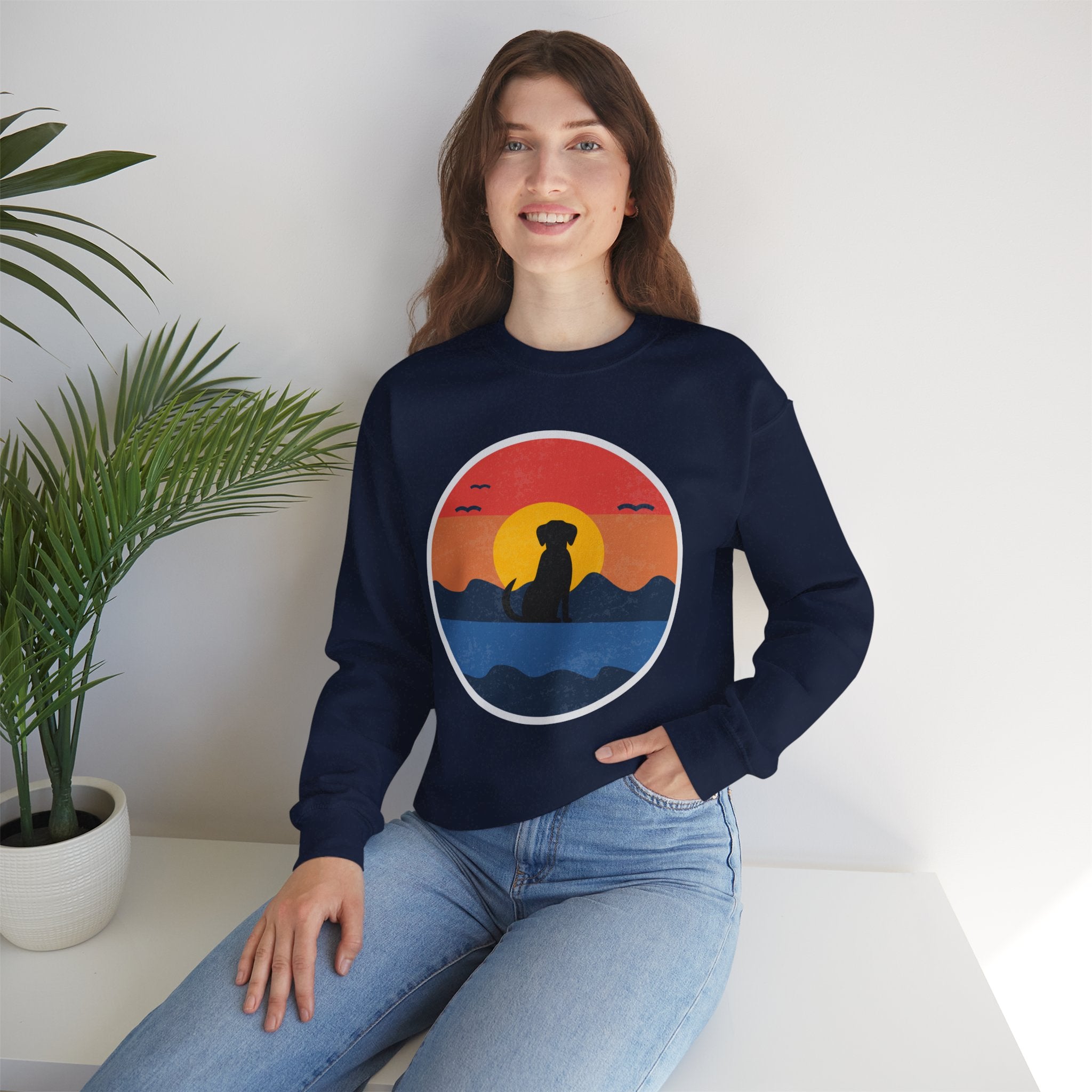 Retro Dog Sunset Sweatshirt