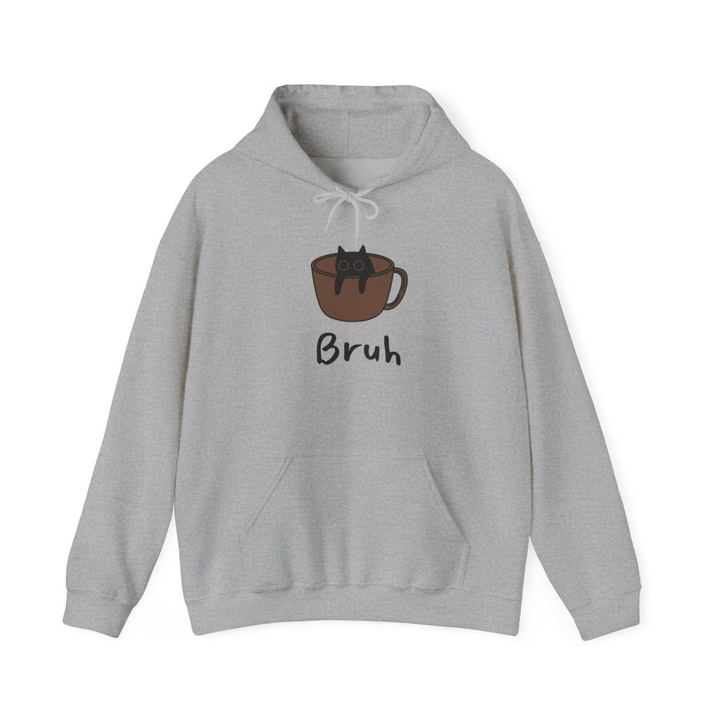 Bruh Coffee Cat Hoodie — Funny Cat Lover Sweatshirt