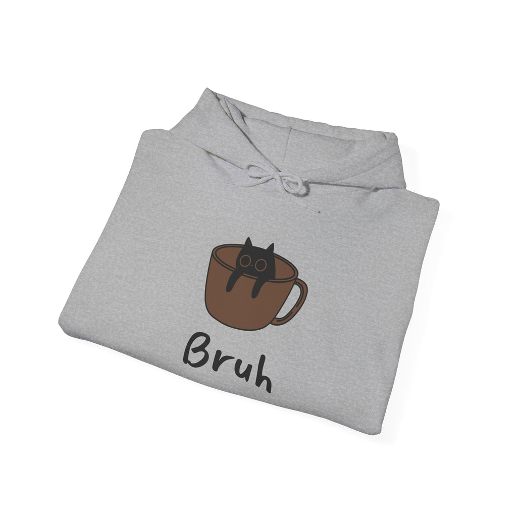 Bruh Coffee Cat Hoodie — Funny Cat Lover Sweatshirt