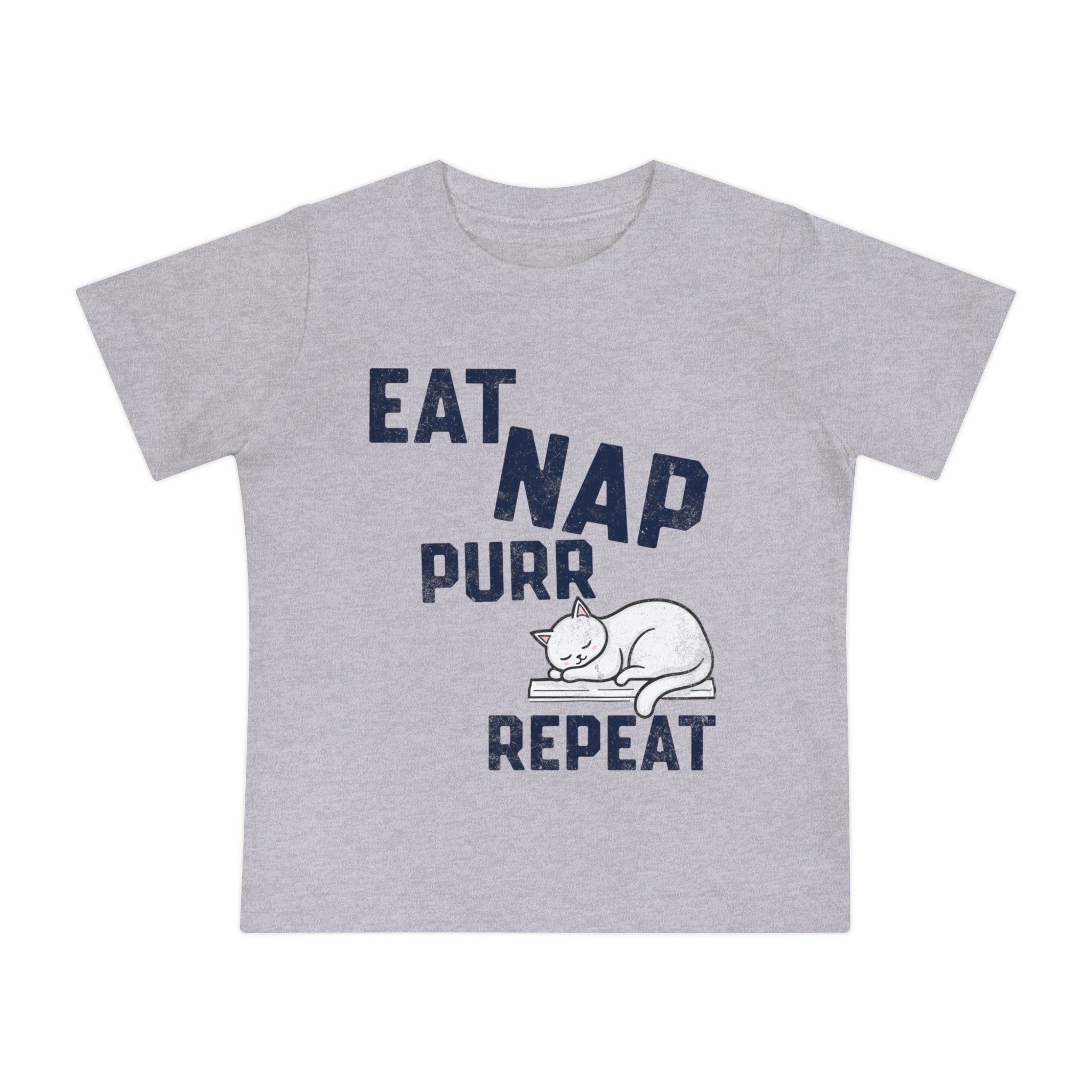 Baby T-Shirt — "Eat, Nap, Purr, Repeat" Cute Cat Graphic